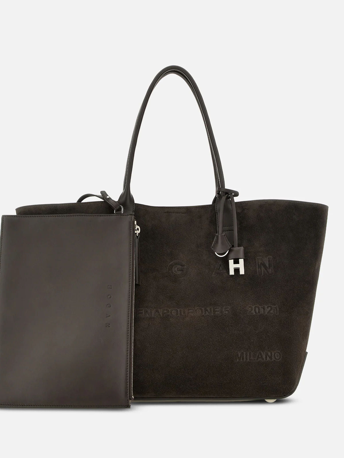 Hogan Shopping Bag in Camoscio Marrone Donna-10