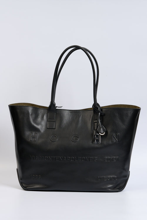 Hogan Shopping Bag in Pelle Nero Donna