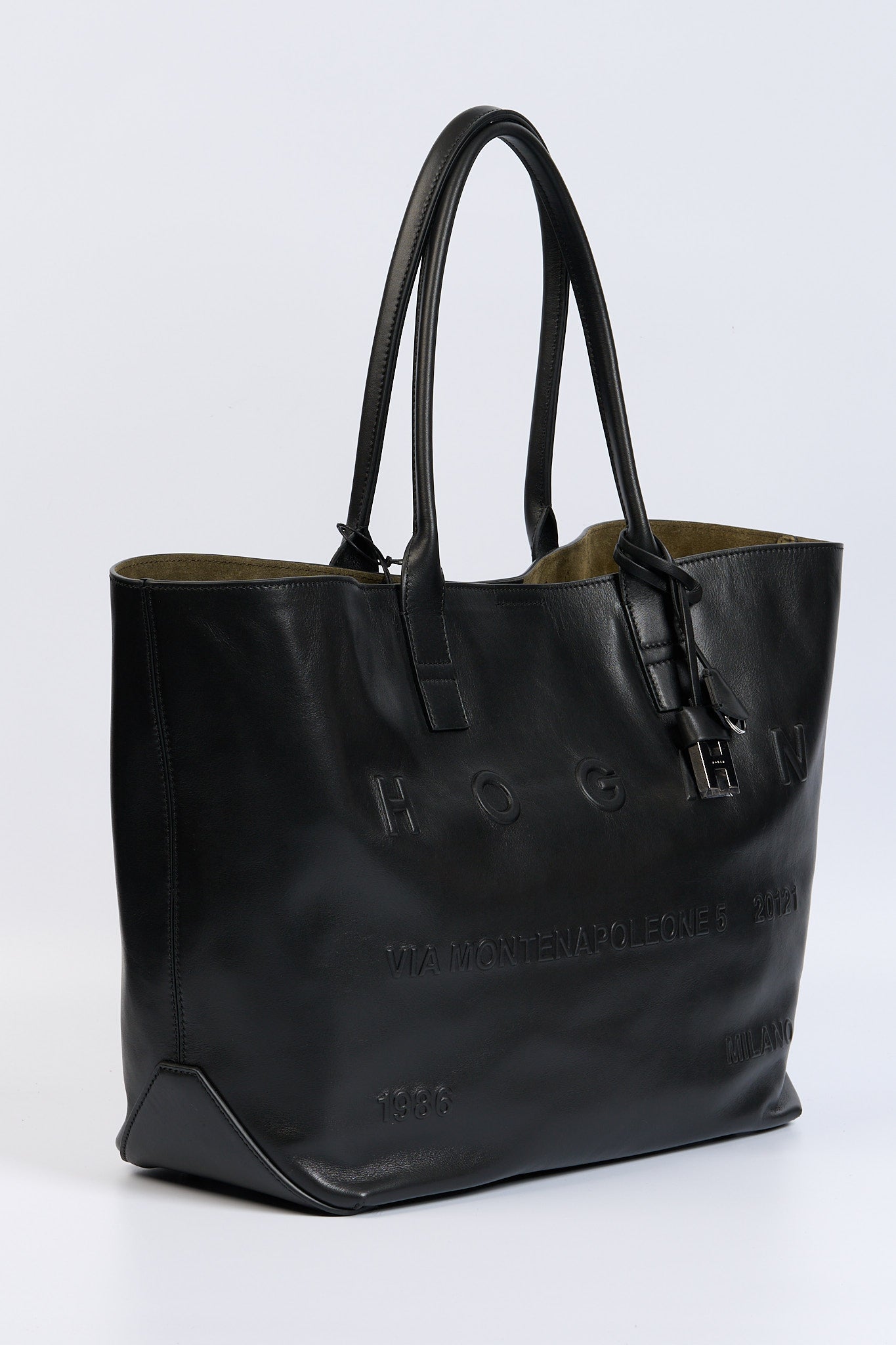 Hogan Shopping Bag in Pelle Nero Donna-3