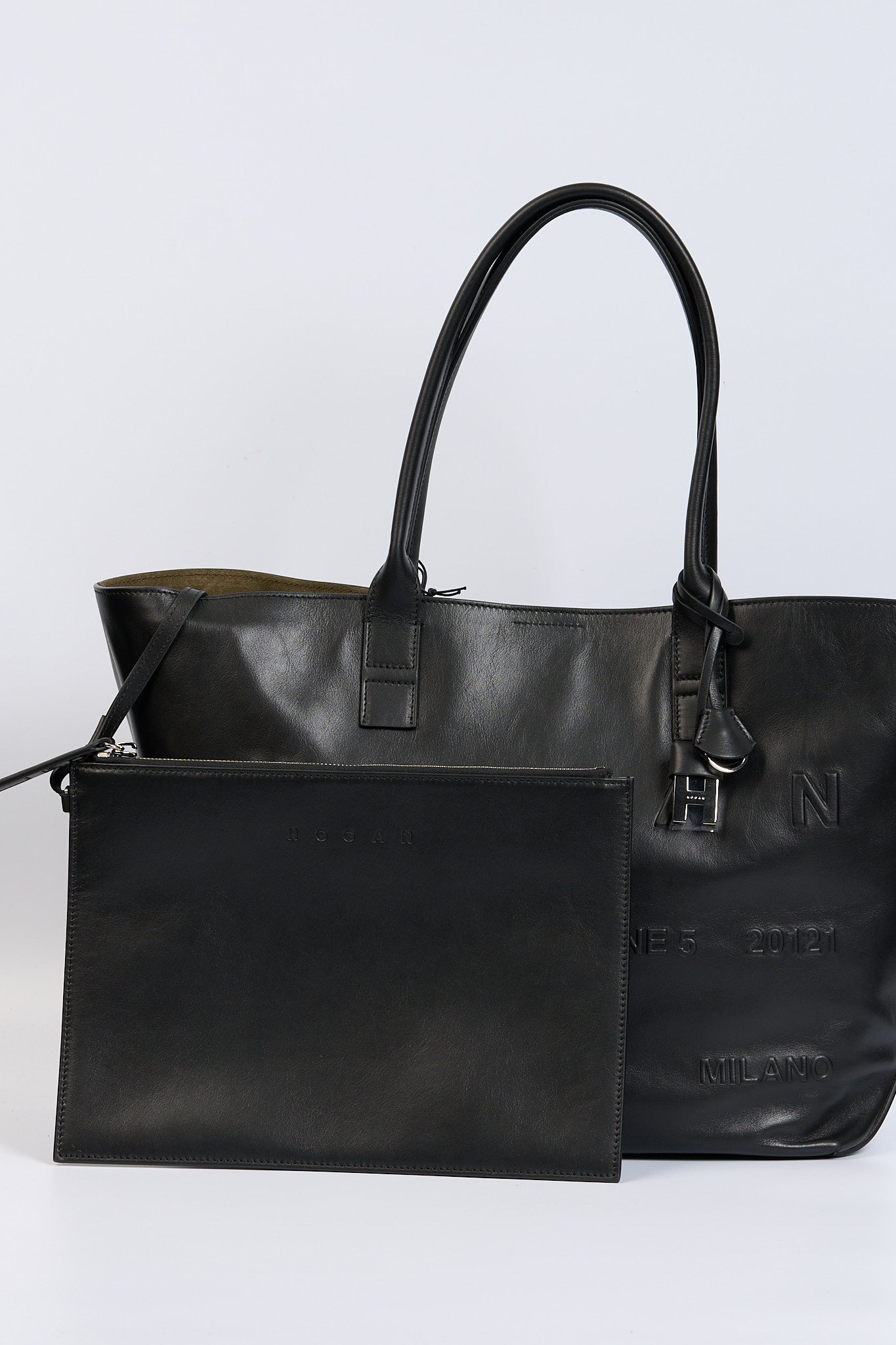 Hogan Shopping Bag in Pelle Nero Donna-6