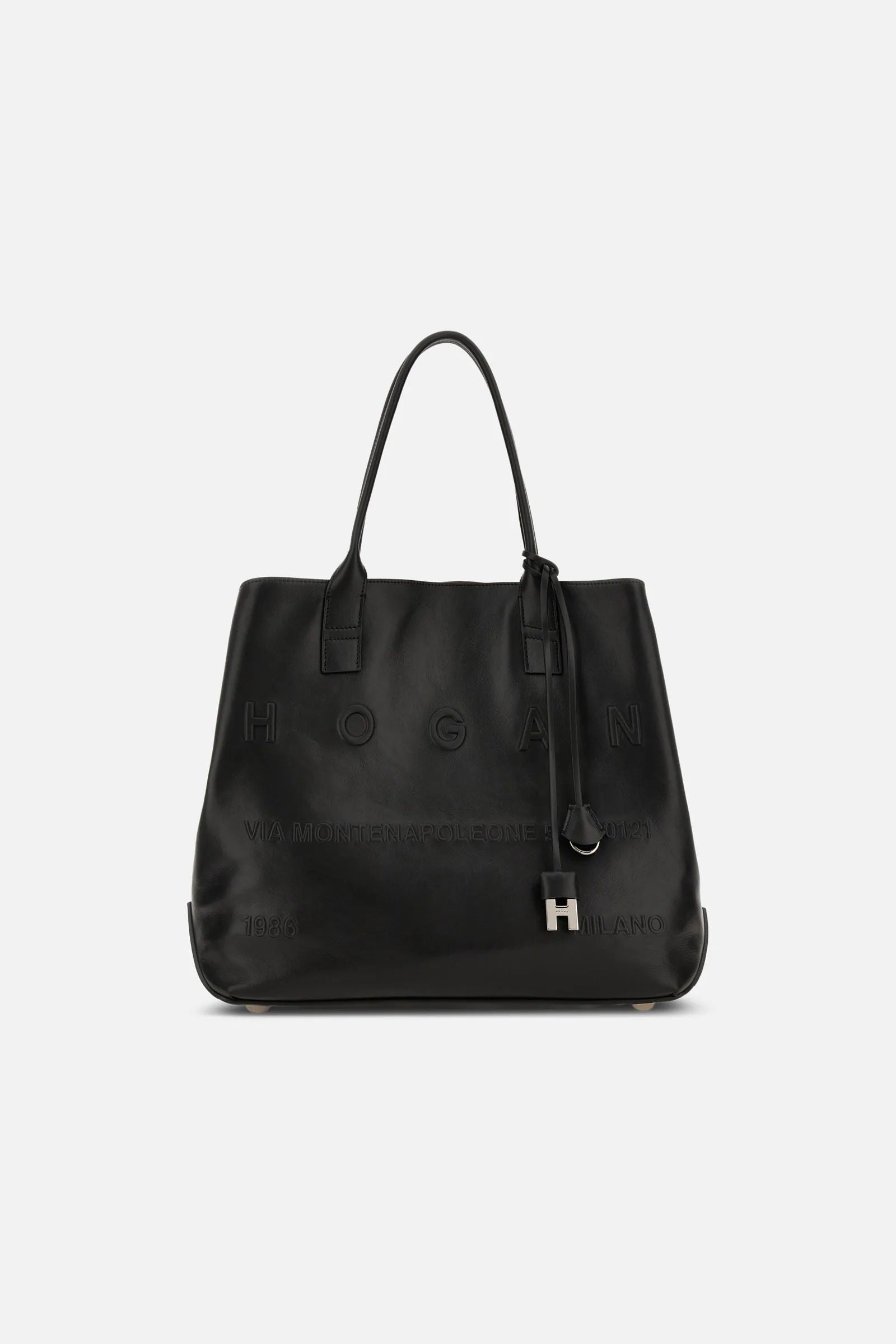 Hogan Shopping Media Pelle Nero Donna-2