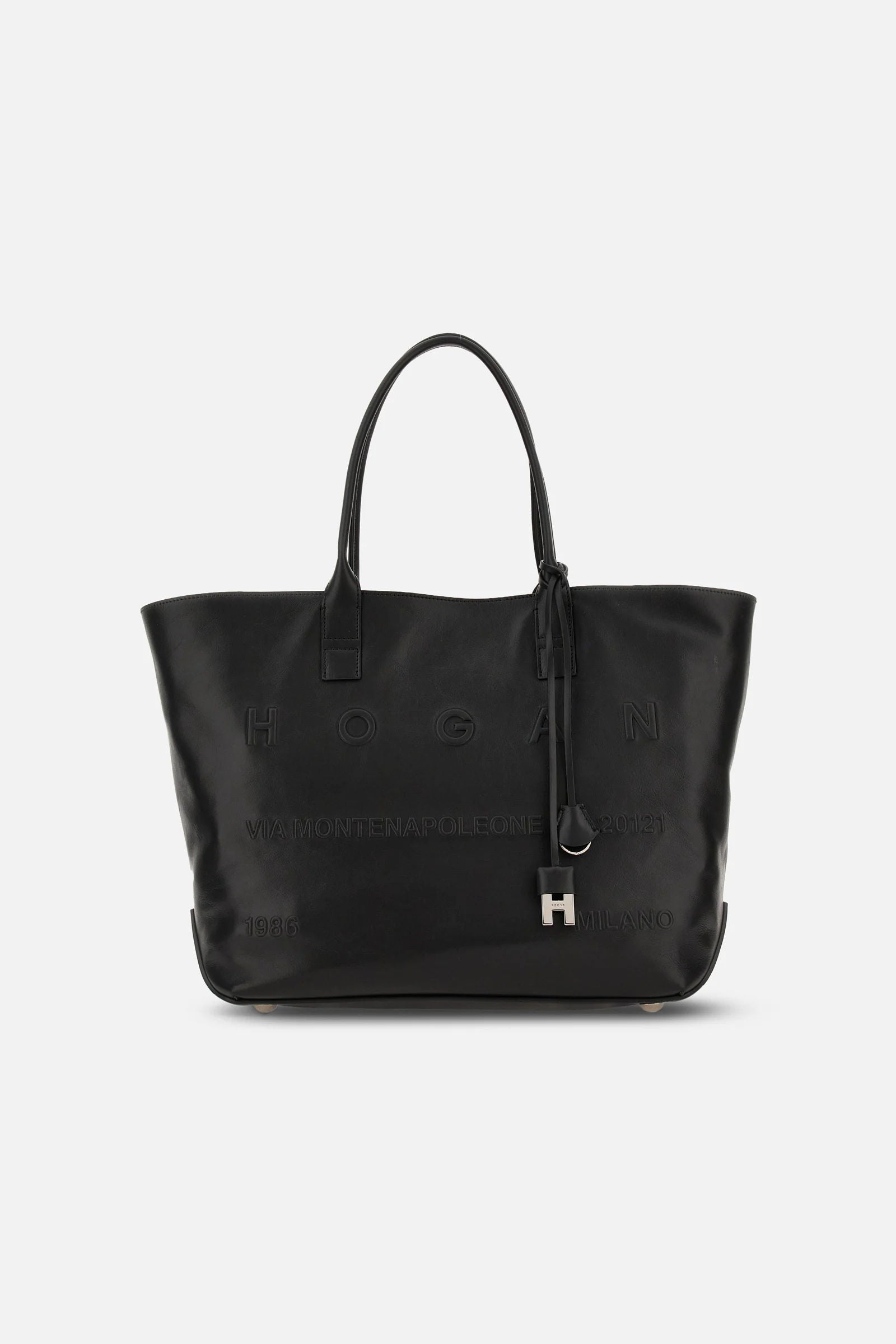 Hogan Shopping Media Pelle Nero Donna-7