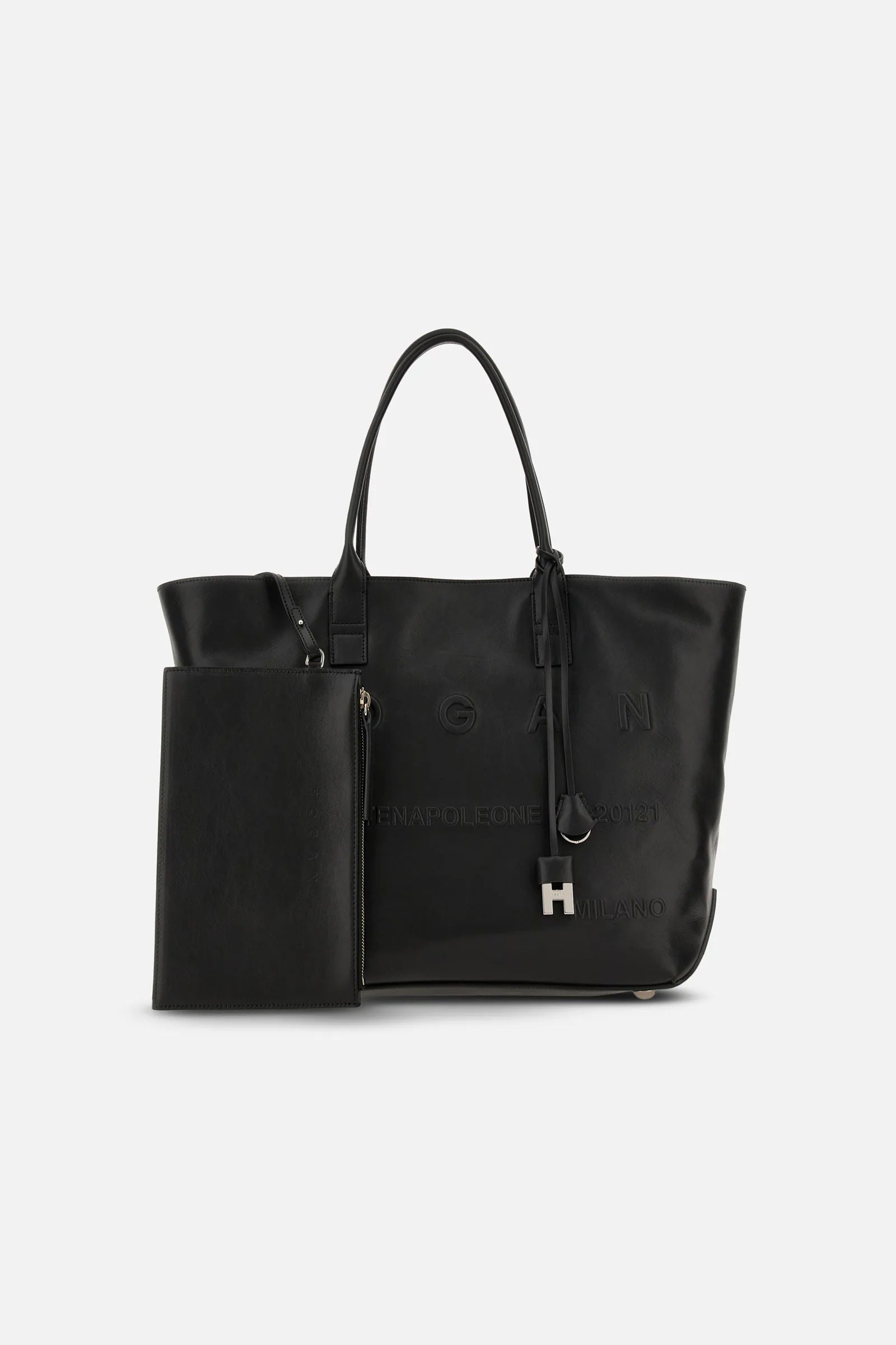Hogan Shopping Media Pelle Nero Donna-1