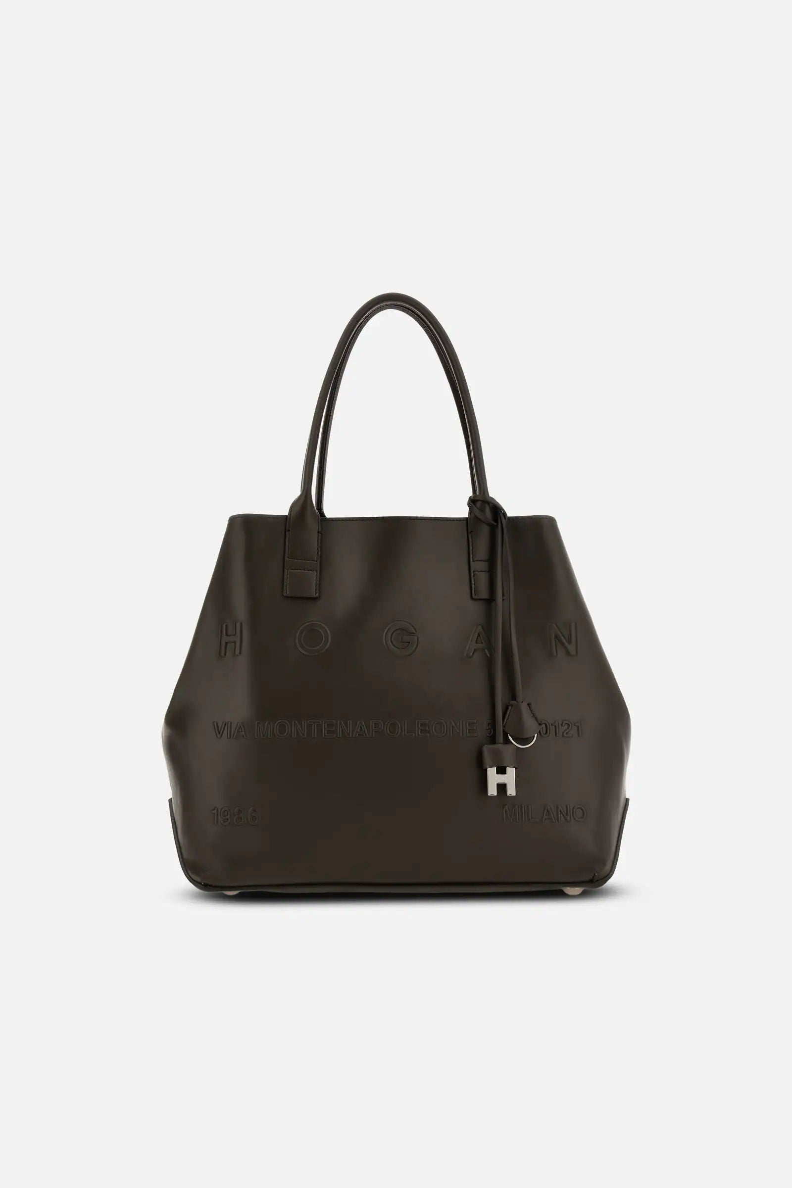 Hogan Shopping Media Pelle Testa di moro Donna-2