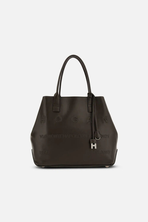Hogan Shopping Media Pelle Testa di moro Donna-2
