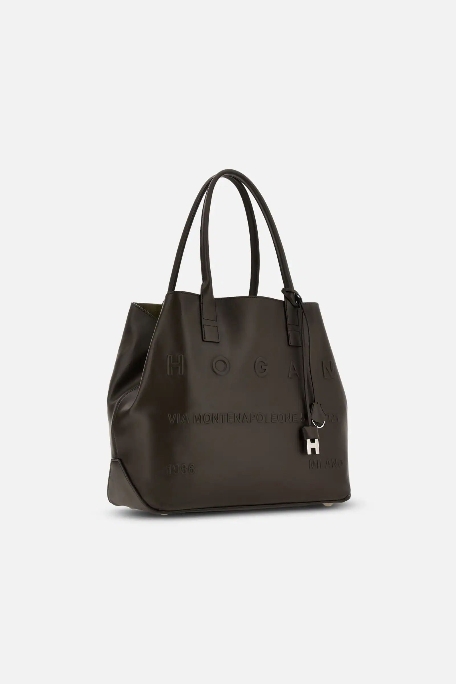 Hogan Shopping Media Pelle Testa di moro Donna-4