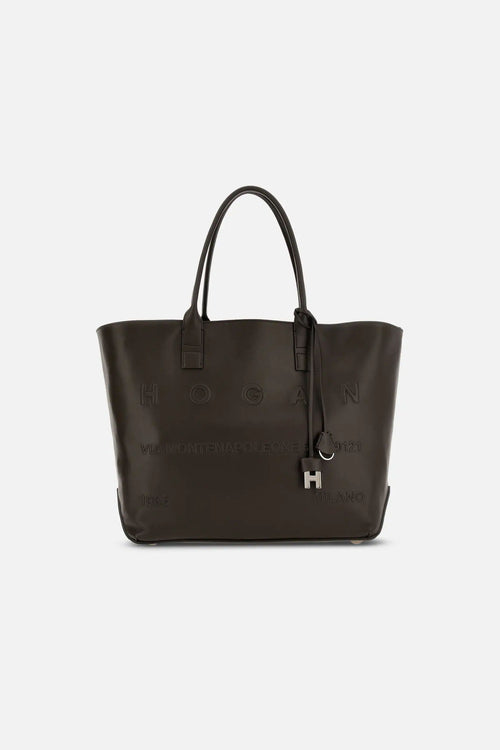 Hogan Shopping Media Pelle Testa di moro Donna