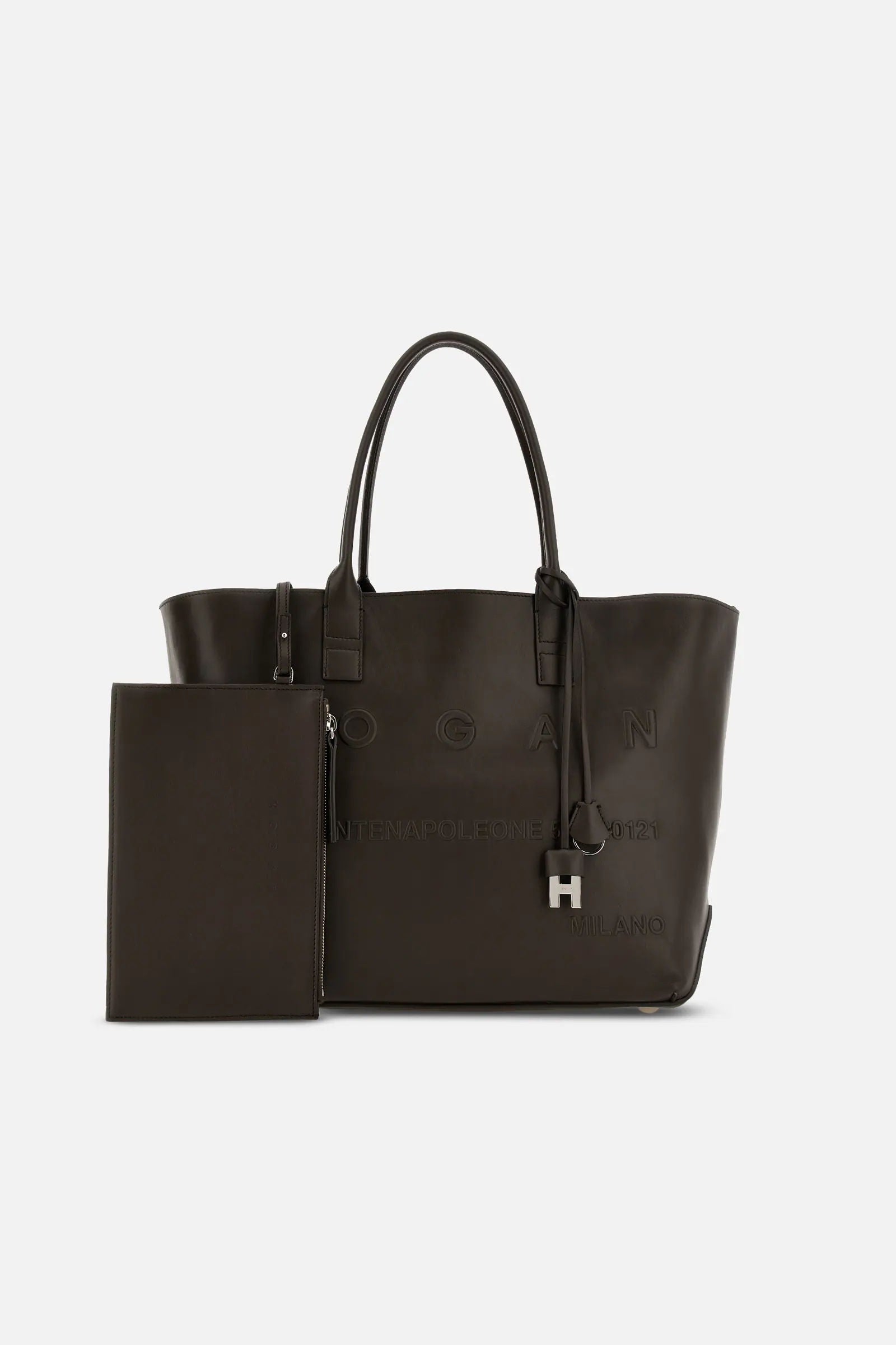 Hogan Shopping Media Pelle Testa di moro Donna-7