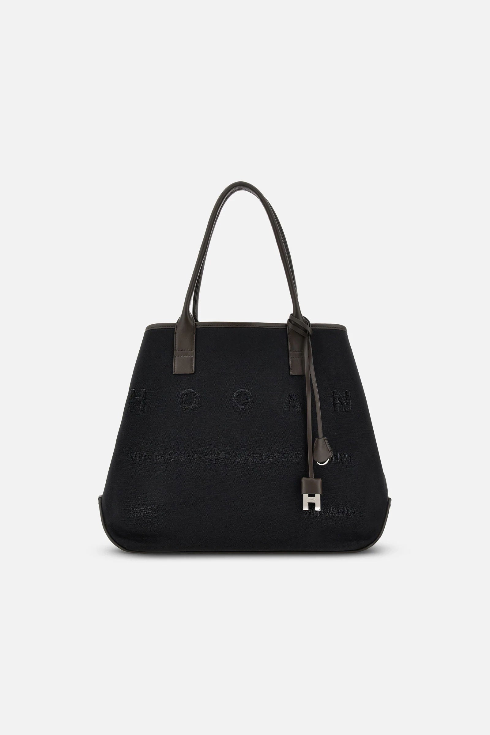 Hogan Shopping Media Tessuto Nero/marrone Donna-1