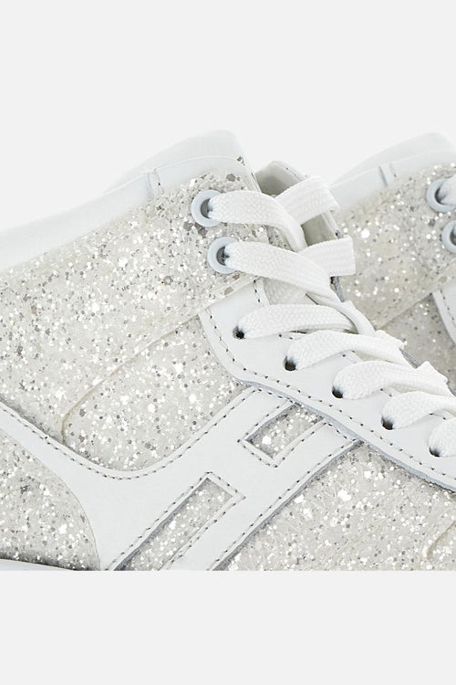 Hogan Sneaker Alta H630 Glitter Bianco Donna-2