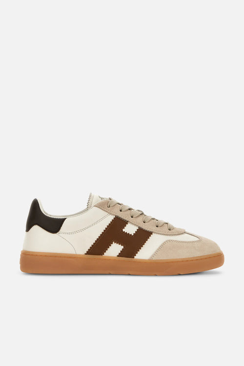 Hogan Sneaker Cool In Pelle Bianco/beige Donna