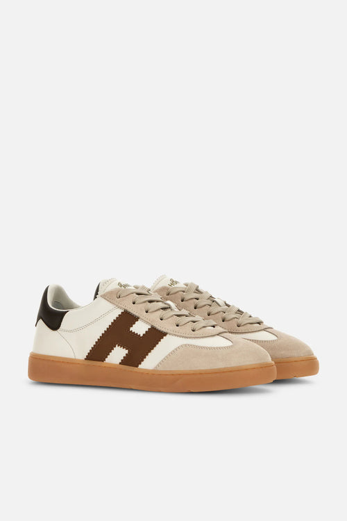 Hogan Sneaker Cool In Pelle Bianco/beige Donna-2