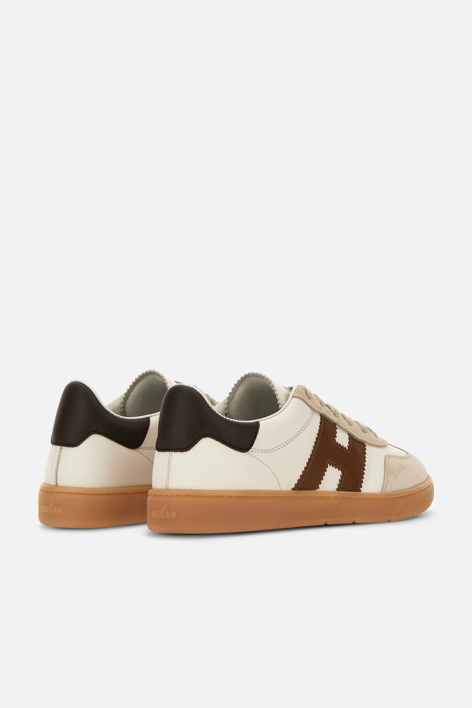 Hogan Sneaker Cool In Pelle Bianco/beige Donna-4