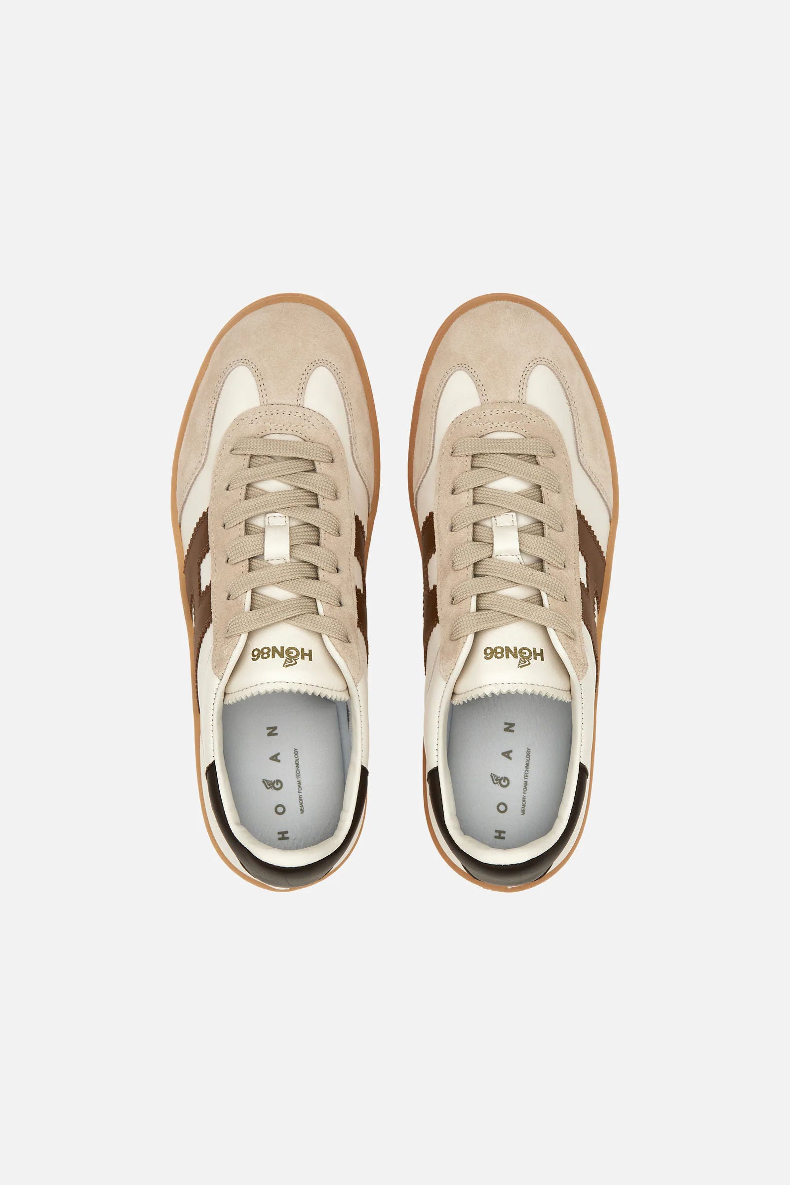 Hogan Sneaker Cool In Pelle Bianco/beige Donna-6