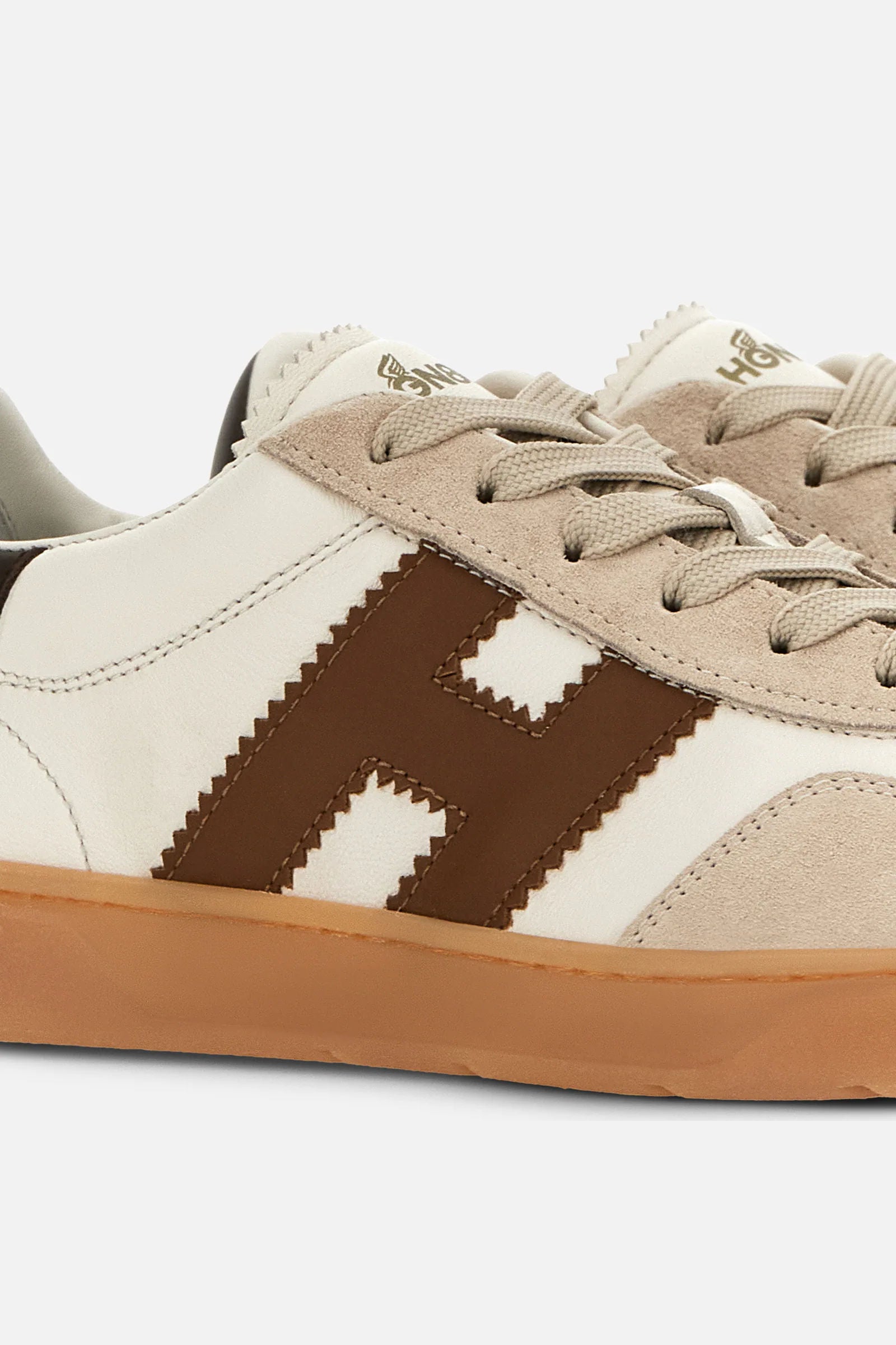 Hogan Sneaker Cool In Pelle Bianco/beige Donna-7