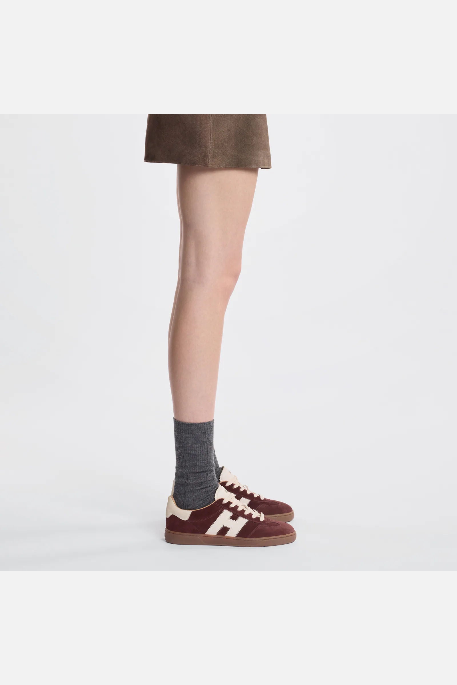 Hogan Sneaker Cool In Suede Bordeaux Donna-7