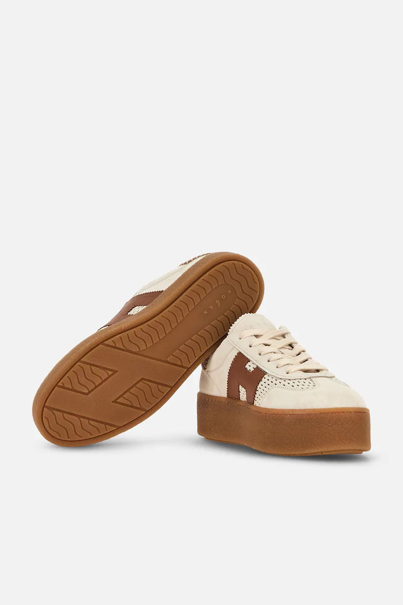 Hogan Sneaker Cool Platform Beige/cuoio Donna-4