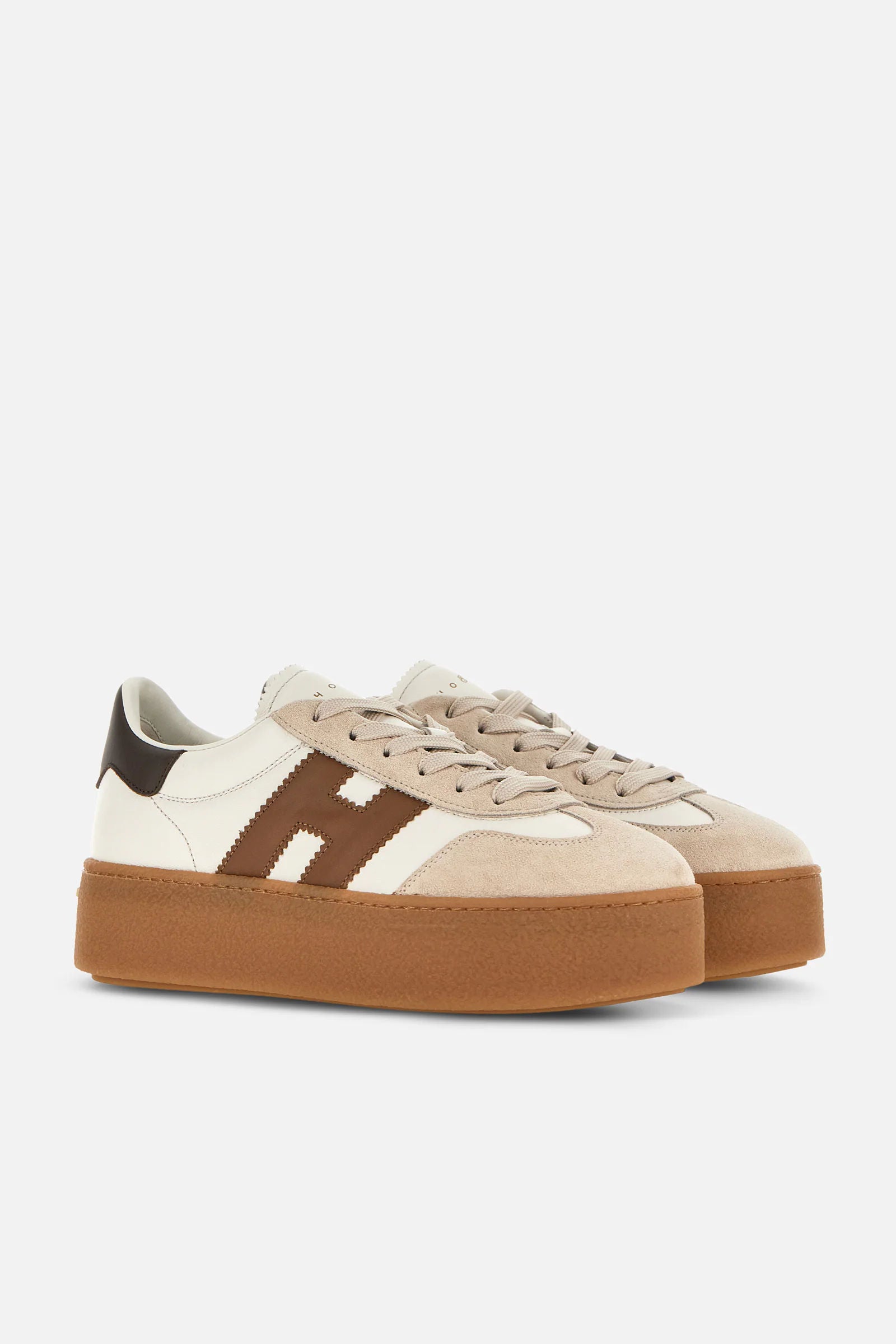 Hogan Sneaker Cool Platform Bianco/marrone Donna-3