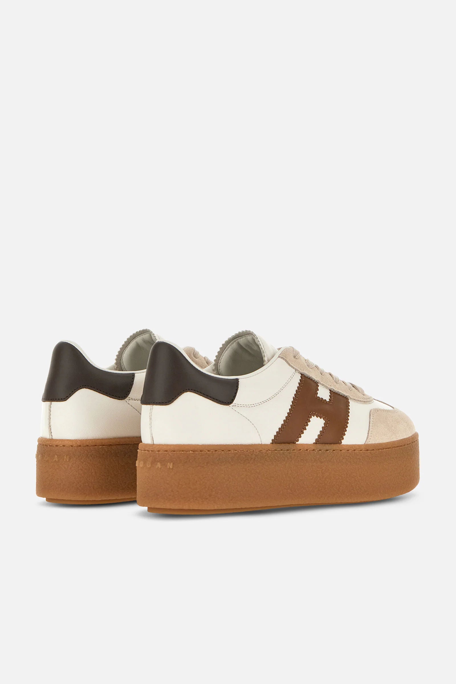 Hogan Sneaker Cool Platform Bianco/marrone Donna-4