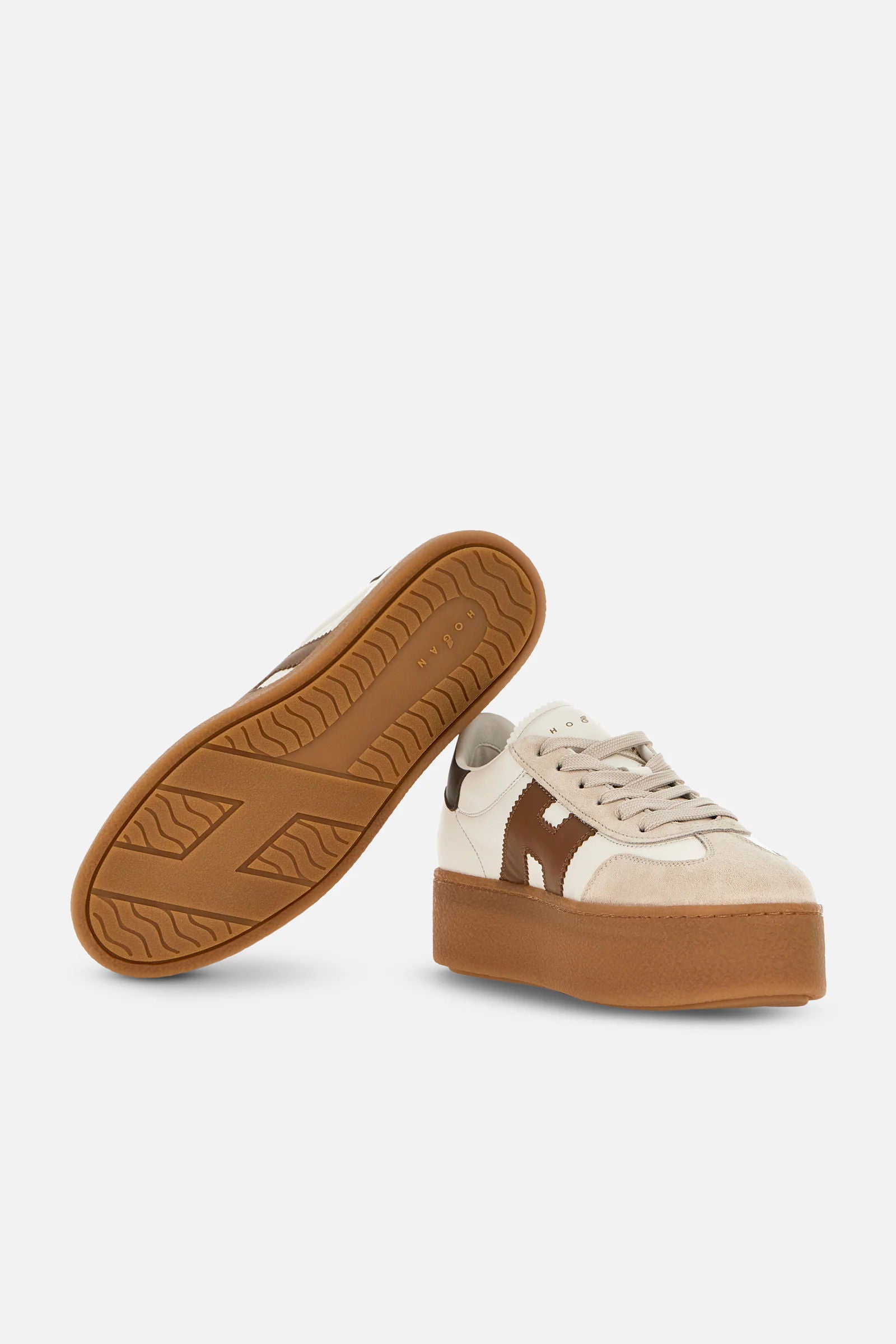 Hogan Sneaker Cool Platform Bianco/marrone Donna-5