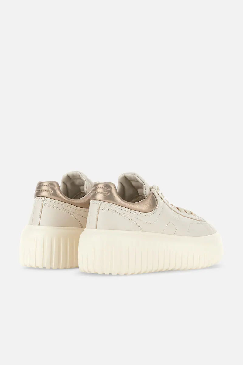 Hogan Sneaker H-Stripe Avorio/Platino Donna-4