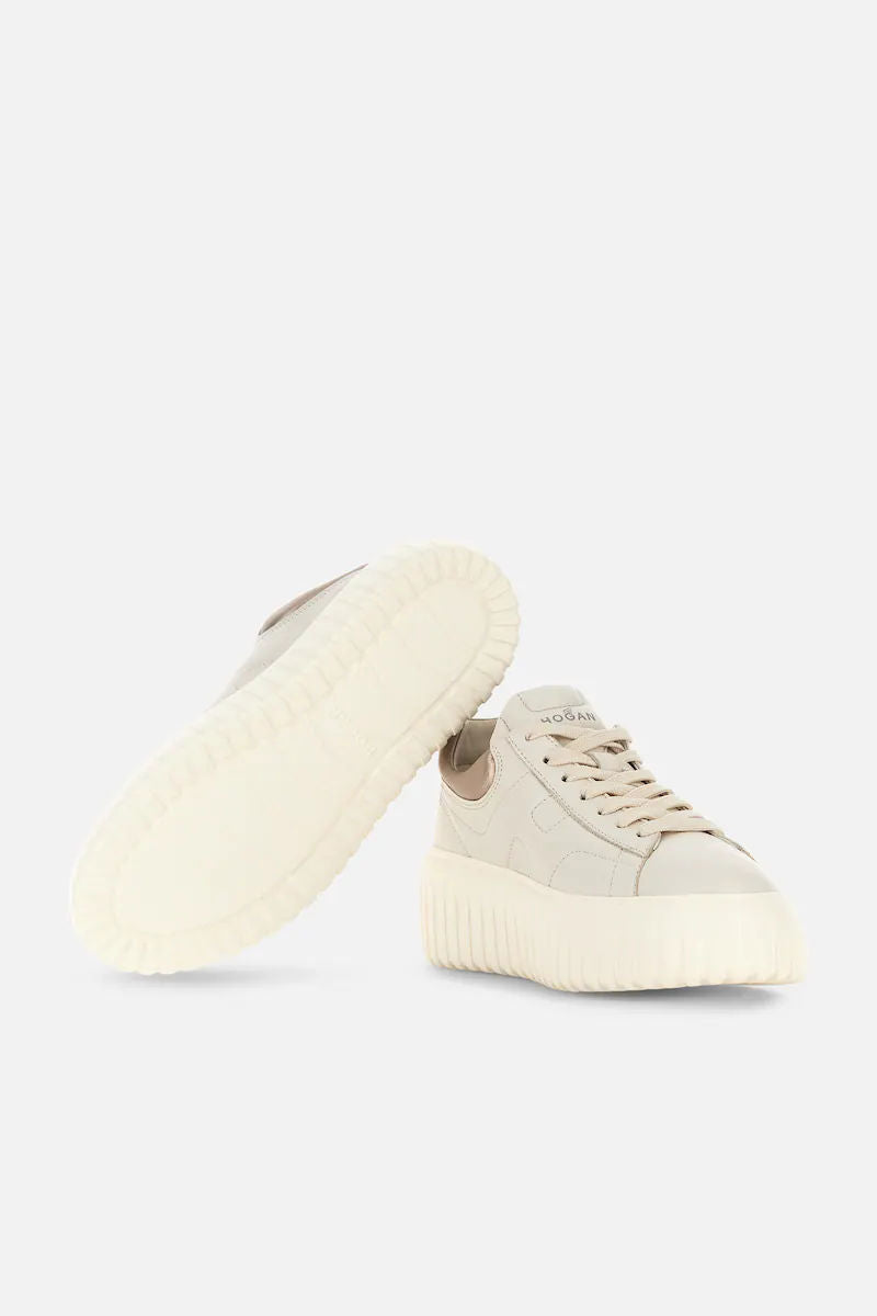 Hogan Sneaker H-Stripe Avorio/Platino Donna-5