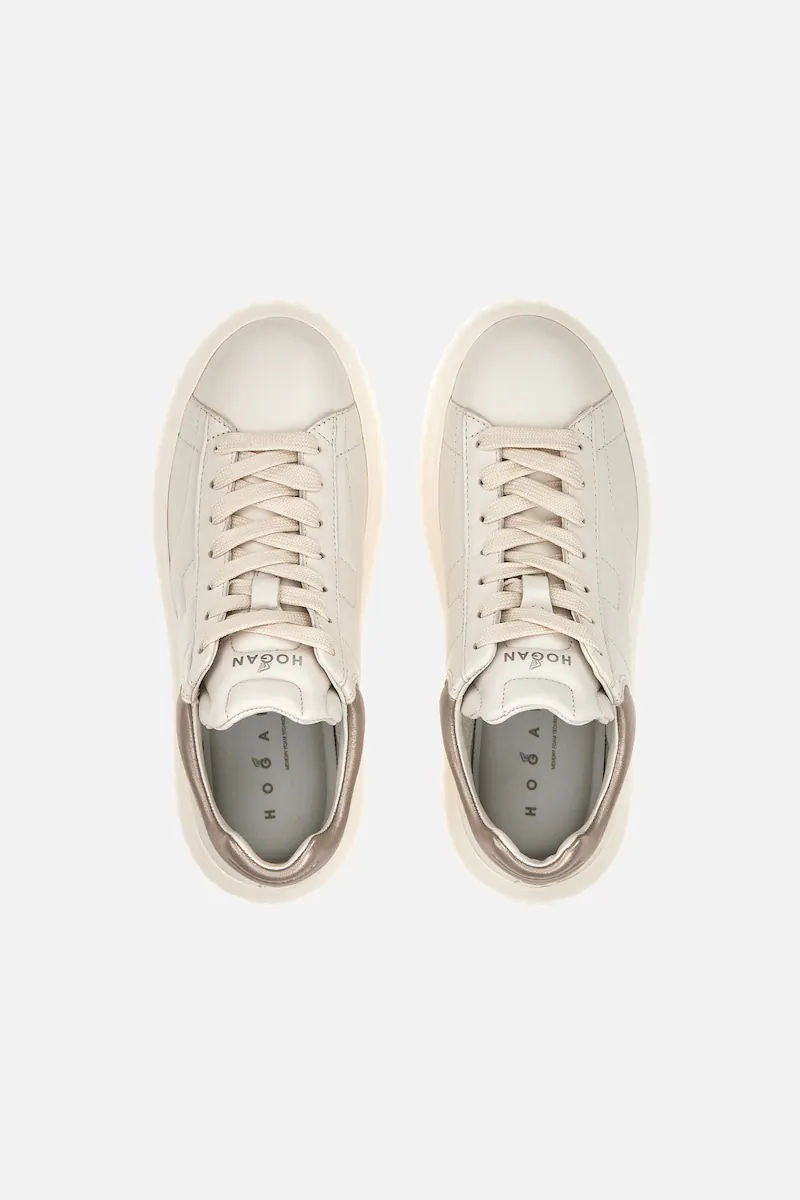 Hogan Sneaker H-Stripe Avorio/Platino Donna-6