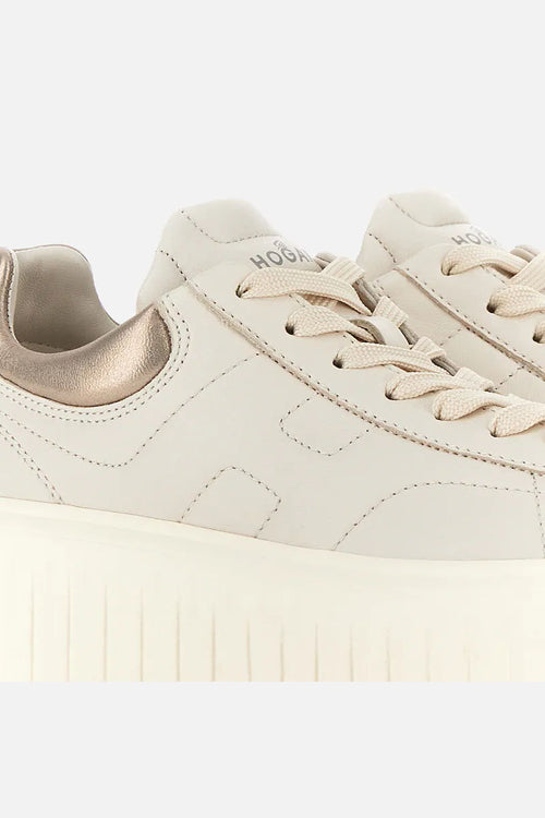 Hogan Sneaker H-Stripe Avorio/Platino Donna-2