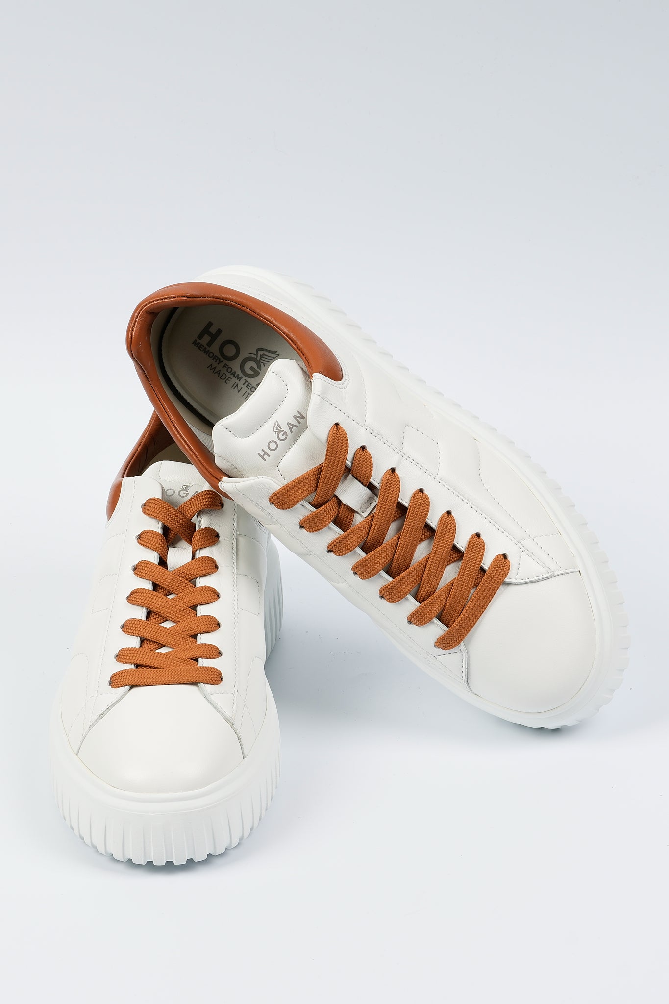 Hogan Sneaker H-stripes Bianco/cuoio Uomo-6