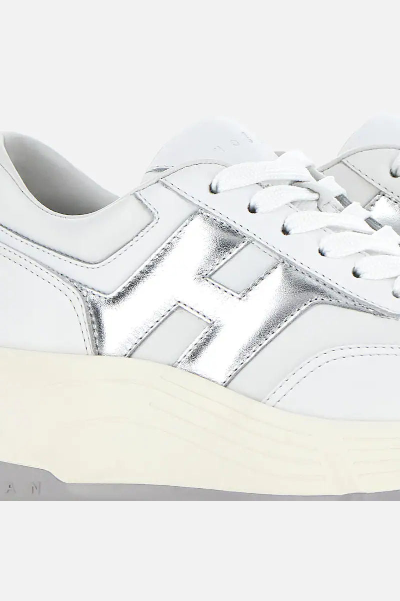 Hogan Sneaker Hi-Fi Bianco/Argento Donna-6