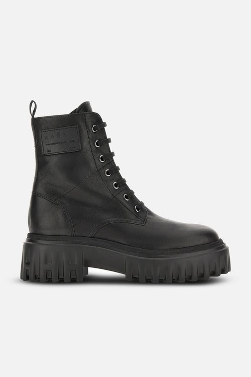 Hogan Anfibio H700 In Pelle Nero Donna