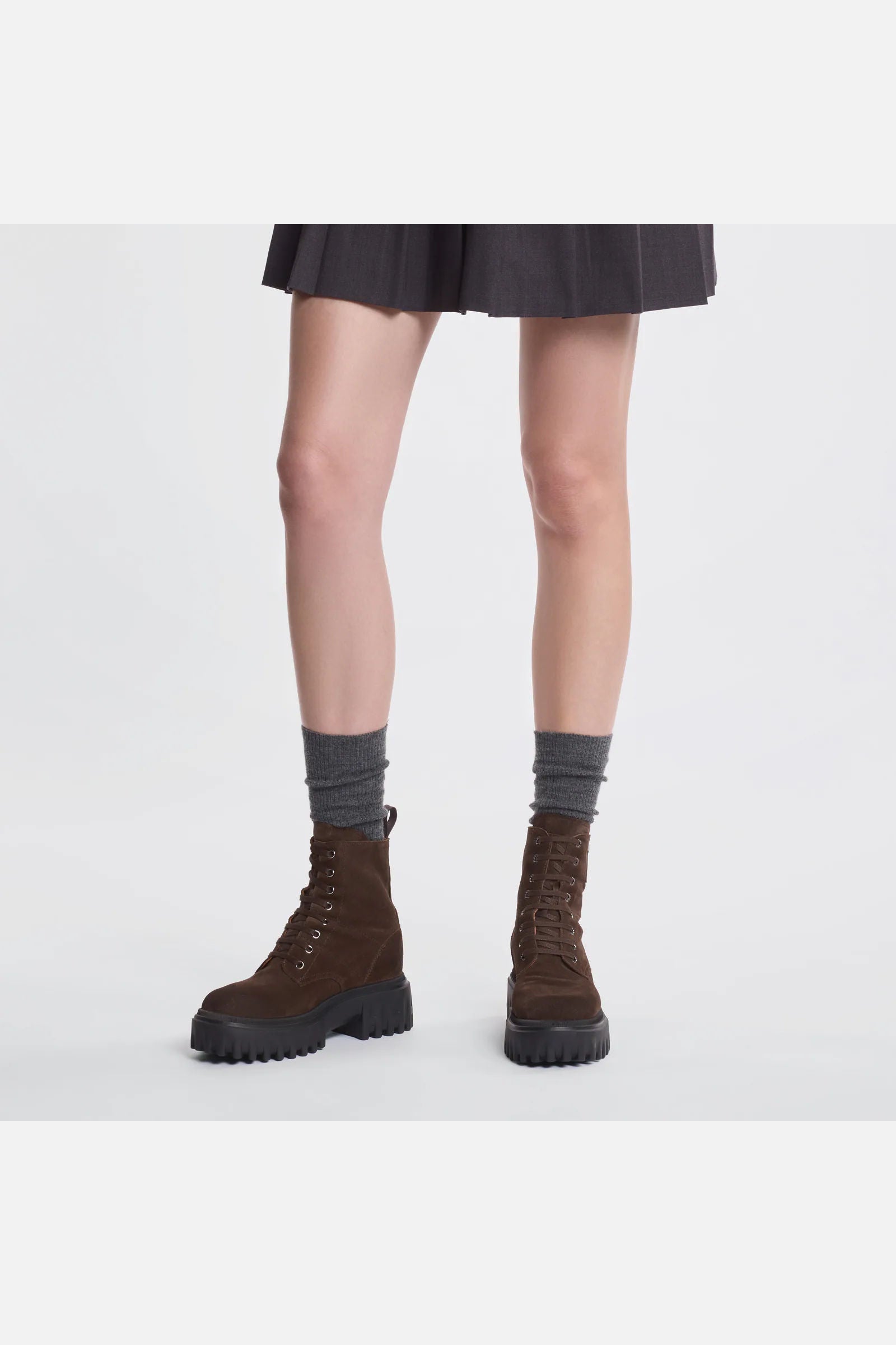 Hogan Anfibio H700 Suede Moro Donna-7