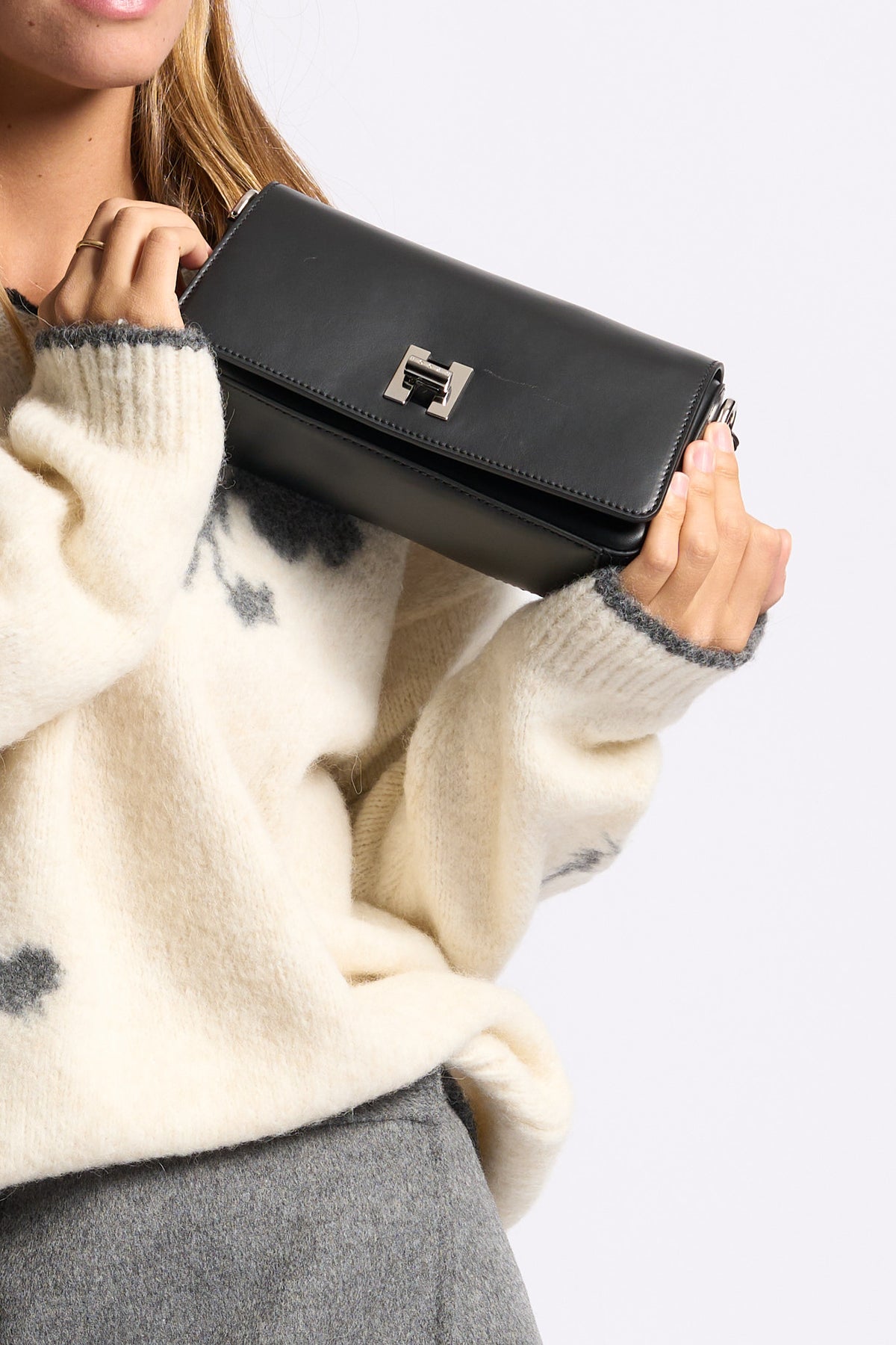 Hogan Women's Black Mini Flap Bag-10