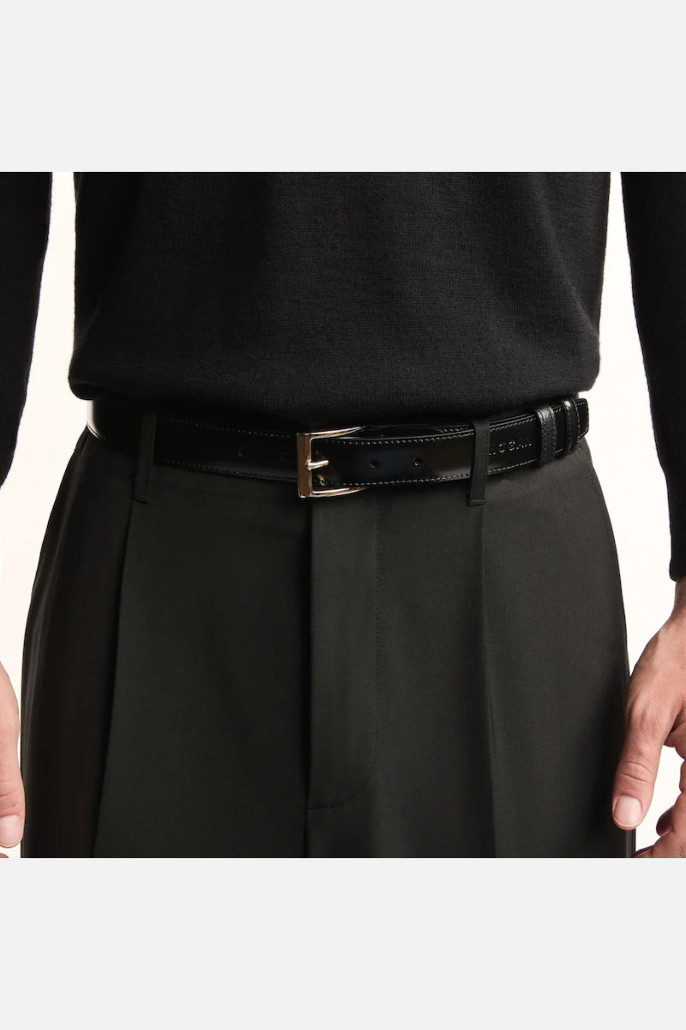 Hogan Brushed Belt Black Men-3