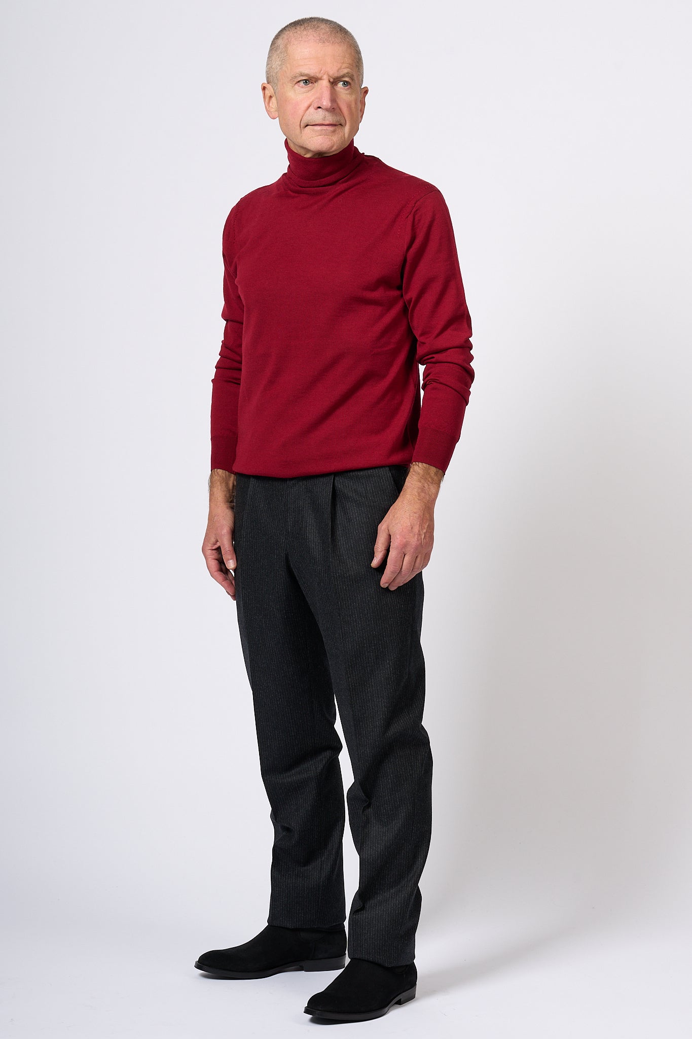 Hosio Extrafine Red Turtleneck Men-3