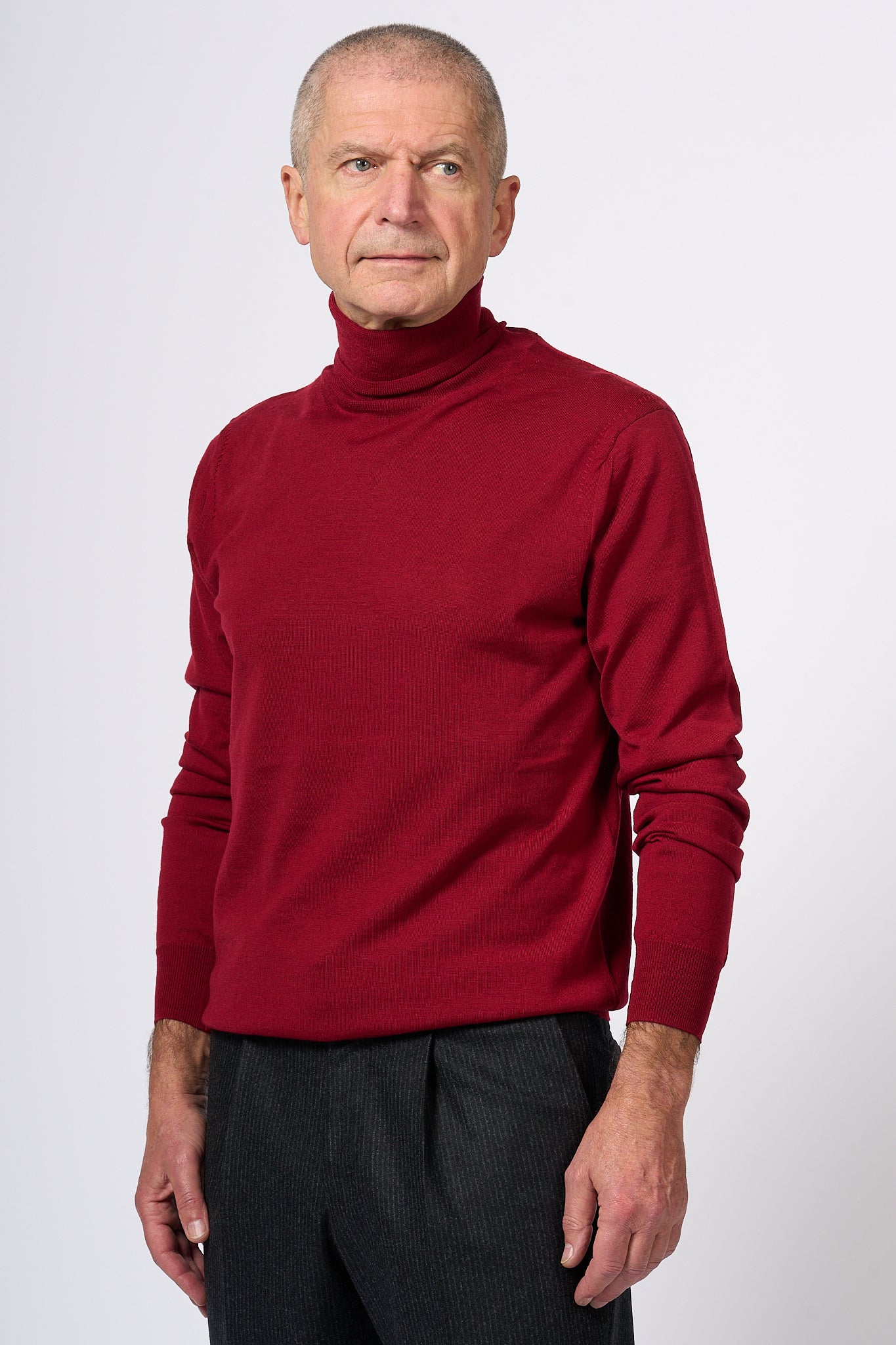 Hosio Extrafine Red Turtleneck Men-1