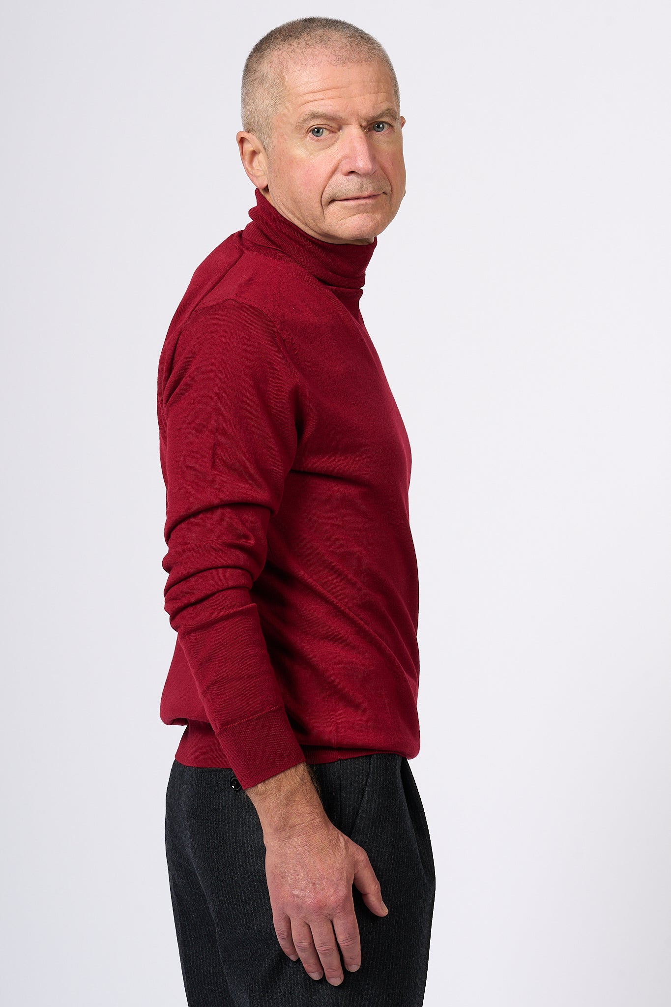 Hosio Extrafine Red Turtleneck Men-4