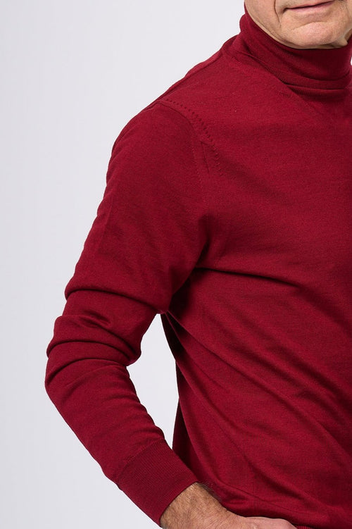 Hosio Extrafine Red Turtleneck Men-2