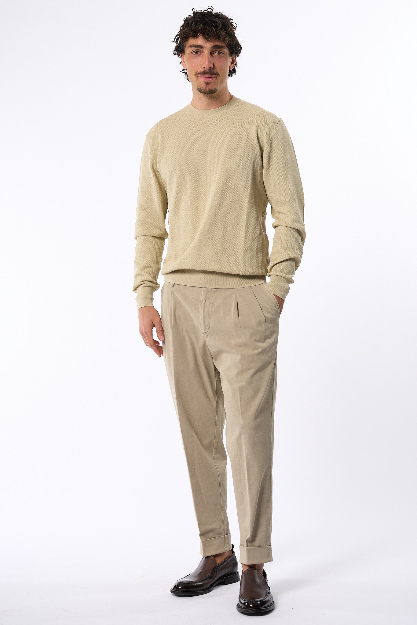 Hosio Girocollo Beige Uomo-3