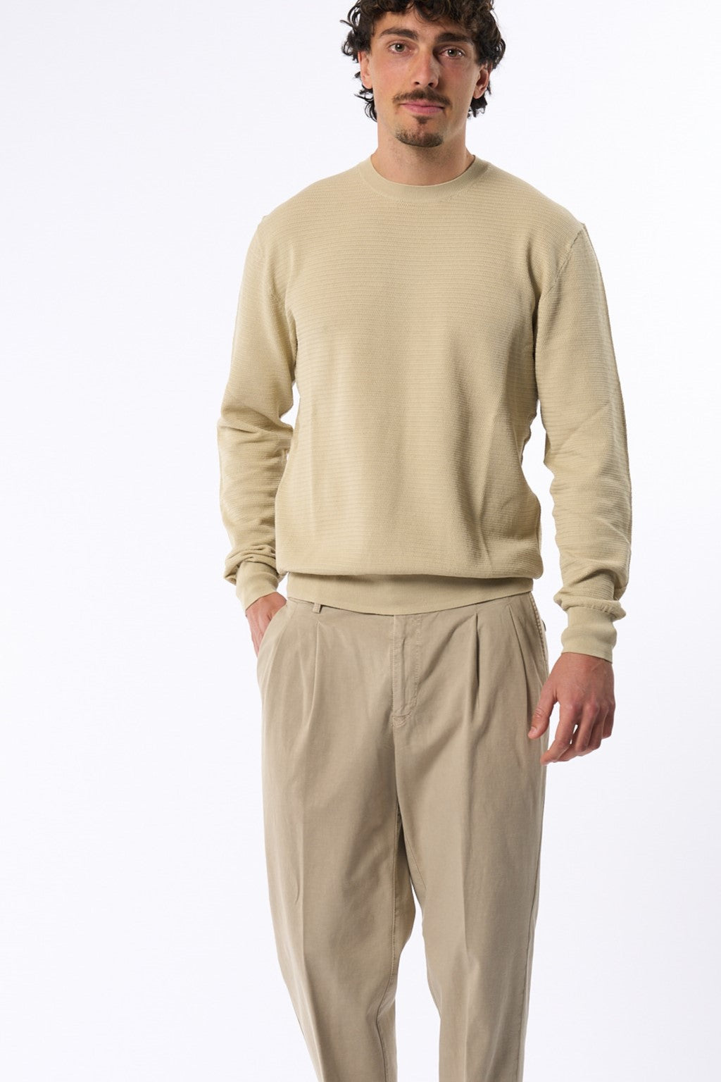 Hosio Girocollo Beige Uomo-4