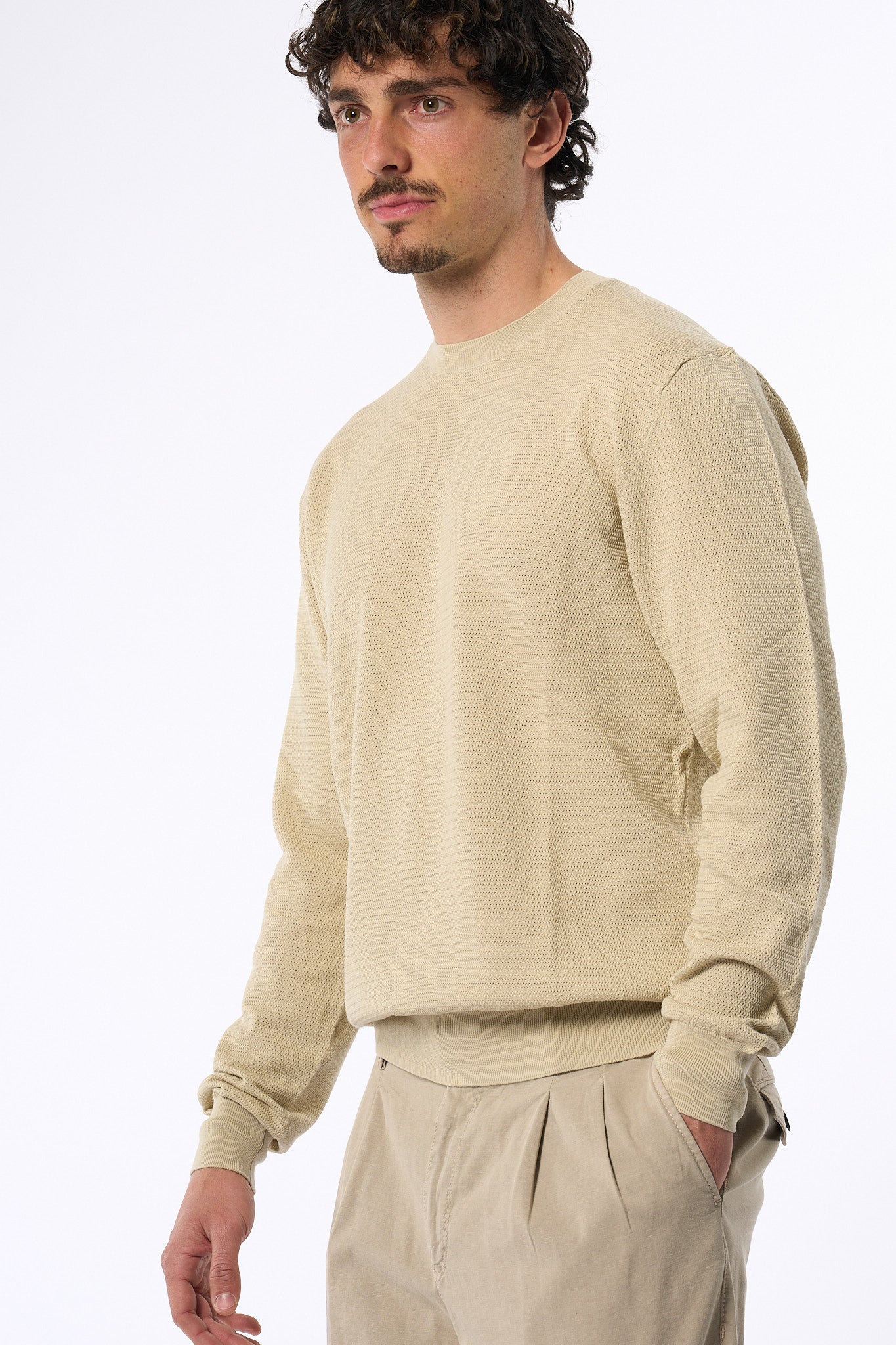 Hosio Girocollo Beige Uomo-6