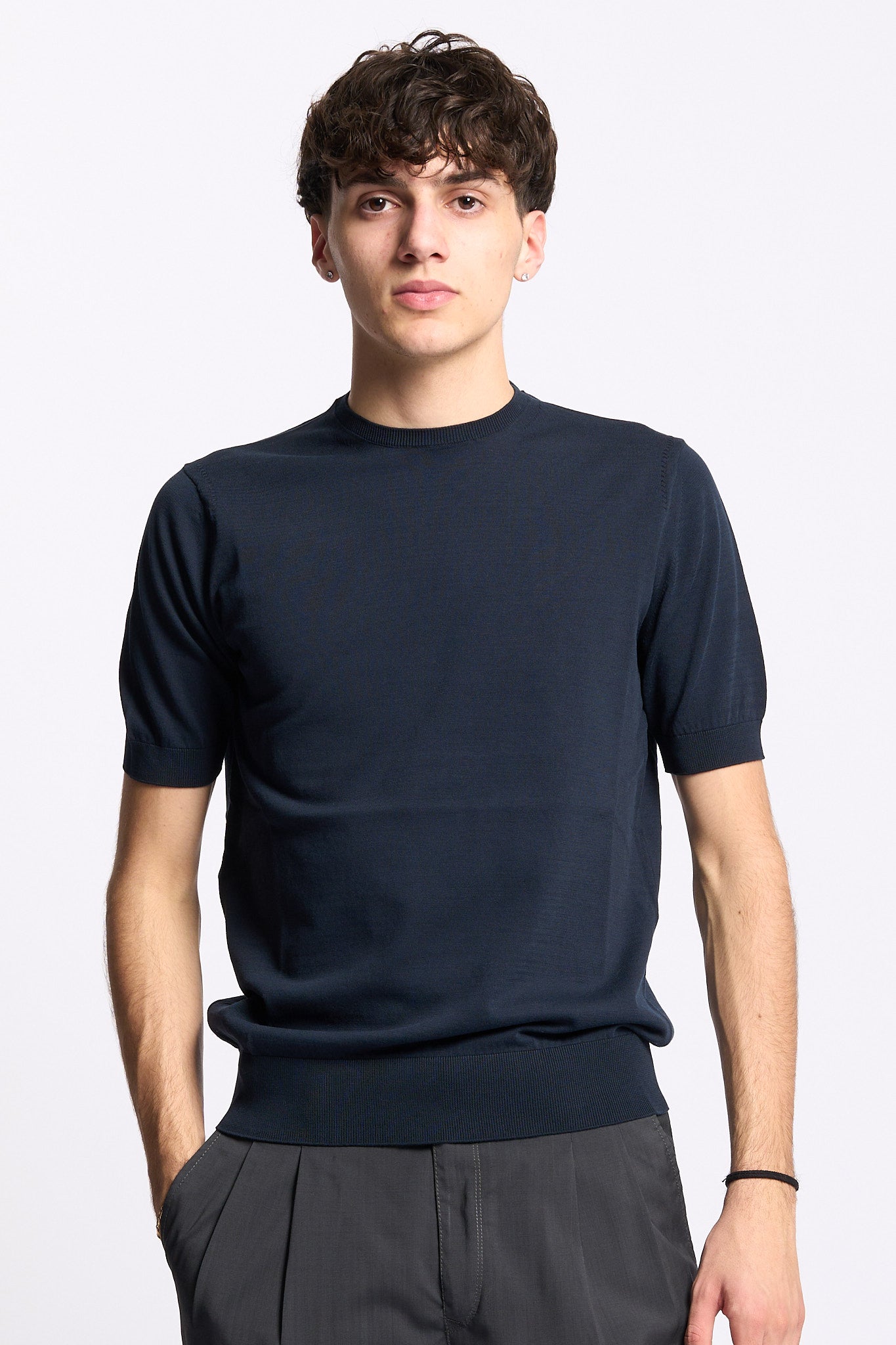 Hosio Maglia Manica Corta Blu scuro Uomo-1