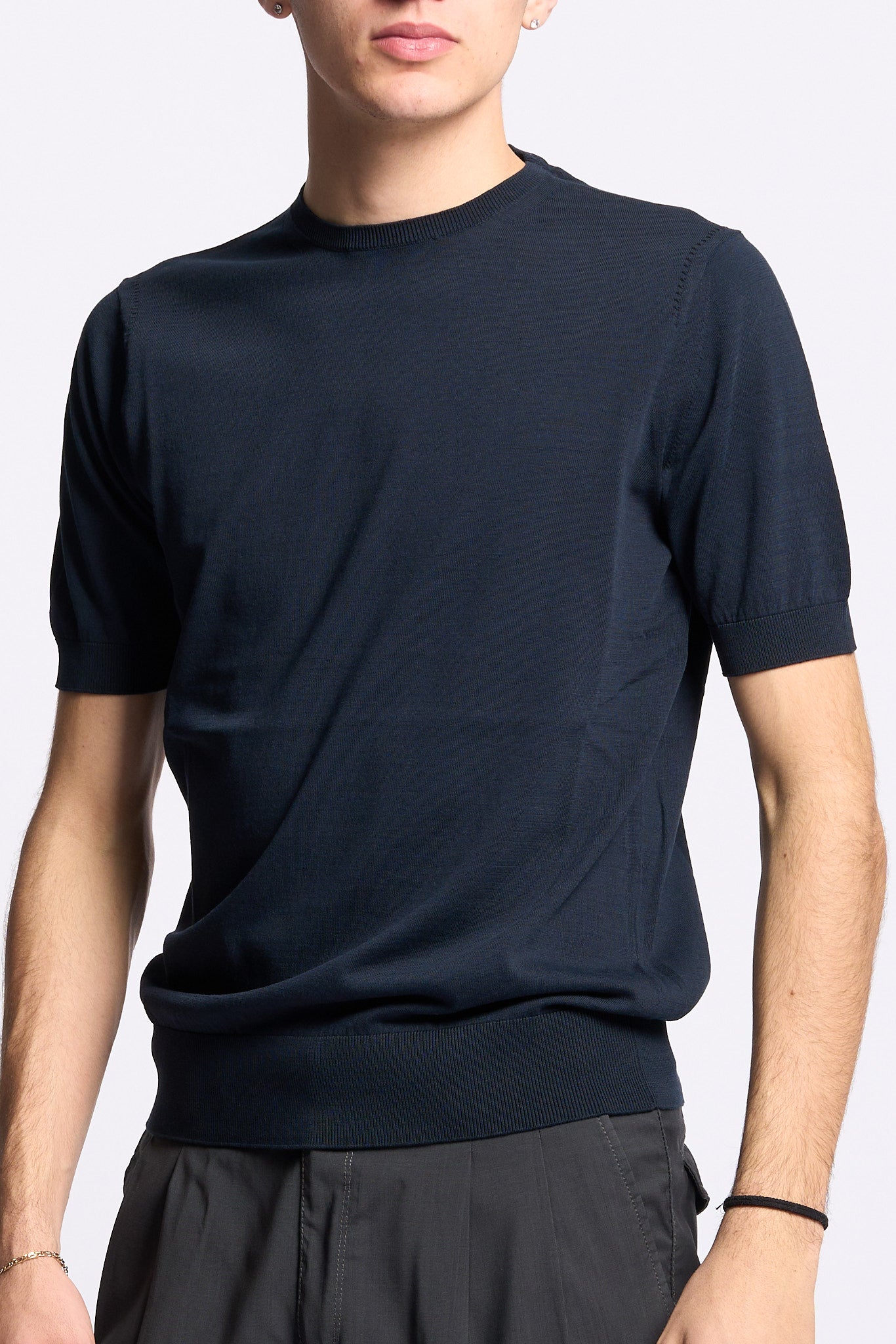 Hosio Maglia Manica Corta Blu scuro Uomo-3