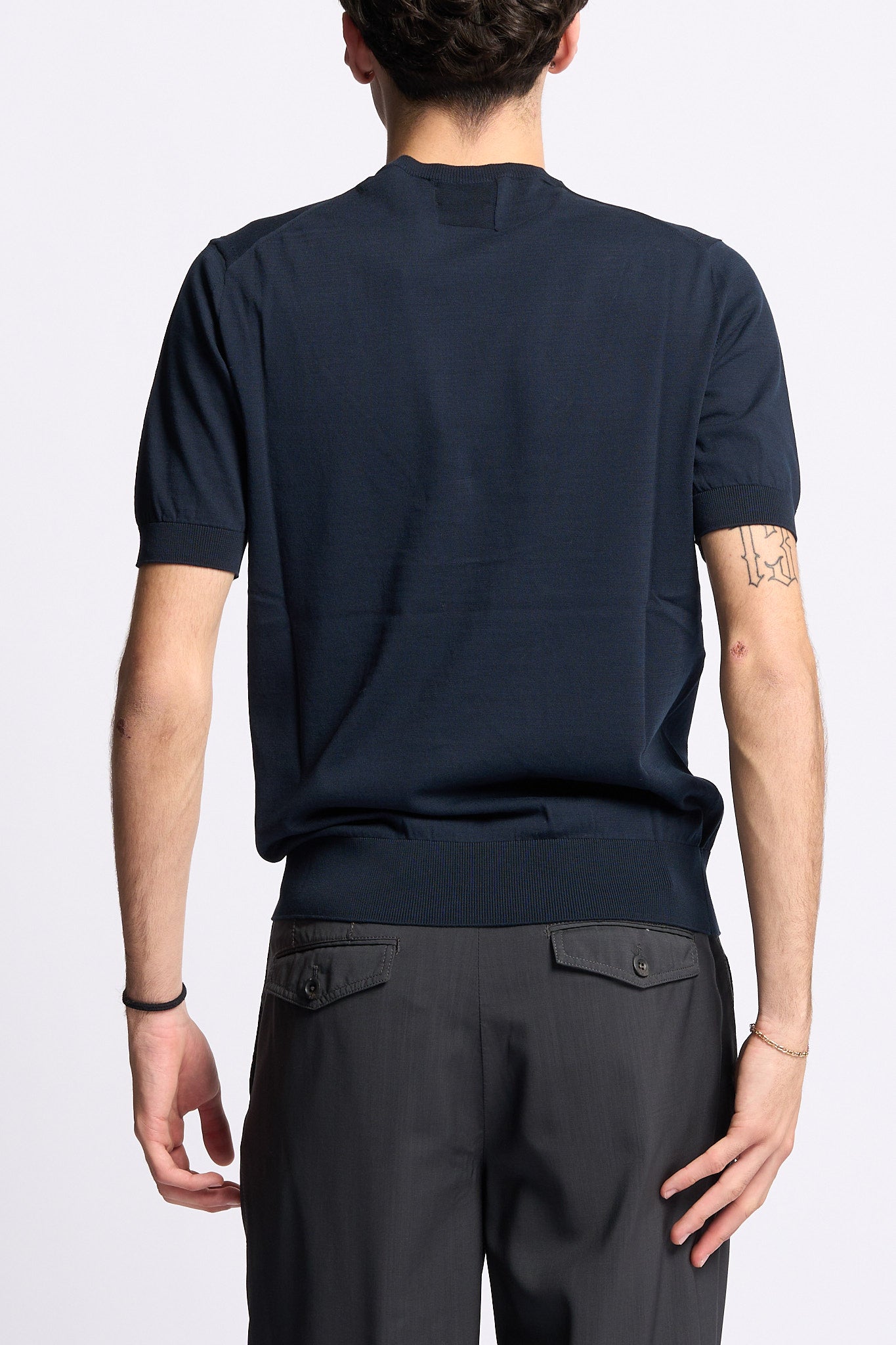Hosio Maglia Manica Corta Blu scuro Uomo-4