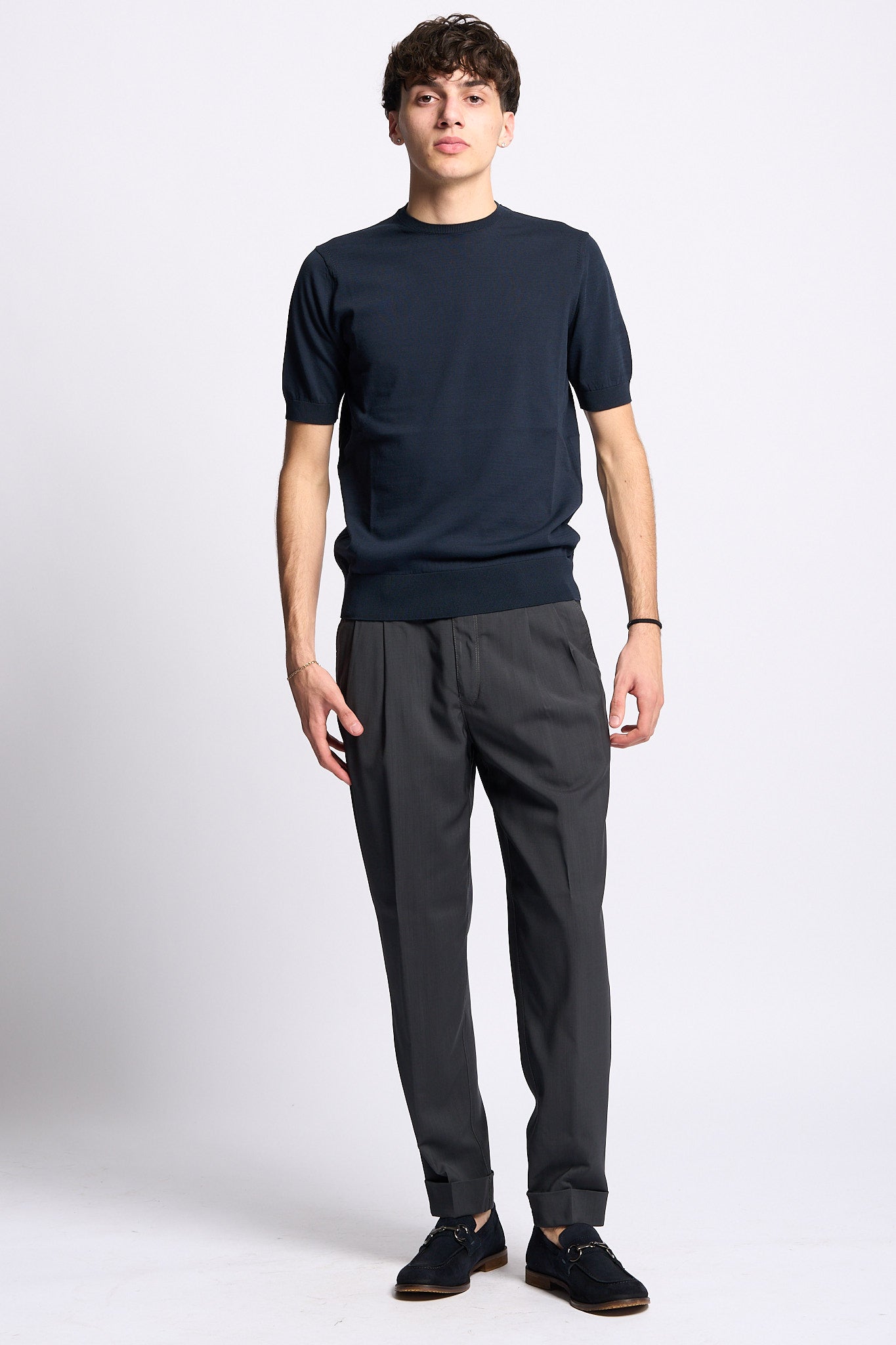 Hosio Maglia Manica Corta Blu scuro Uomo-6