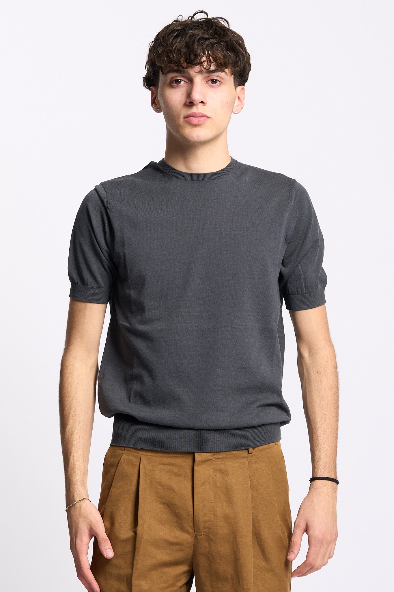 Hosio Maglia Manica Corta Fumo Uomo-1