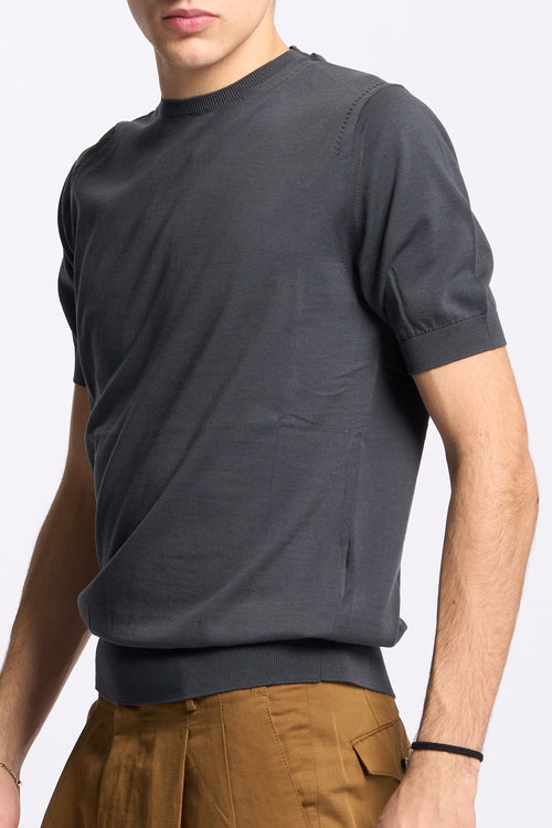 Hosio Maglia Manica Corta Fumo Uomo-2