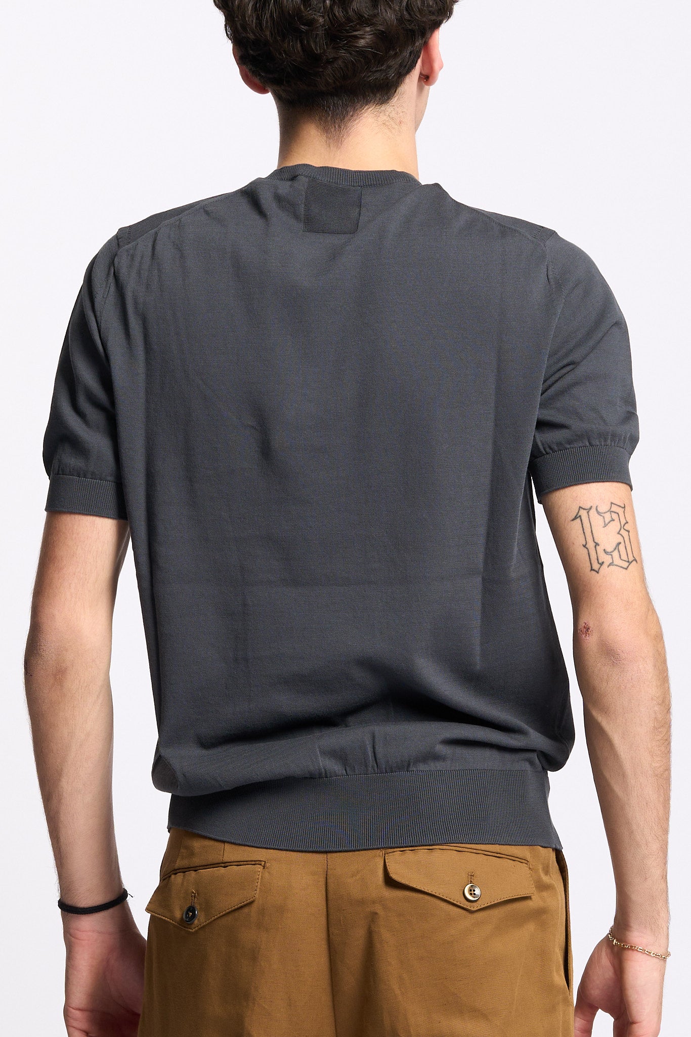 Hosio Maglia Manica Corta Fumo Uomo-4