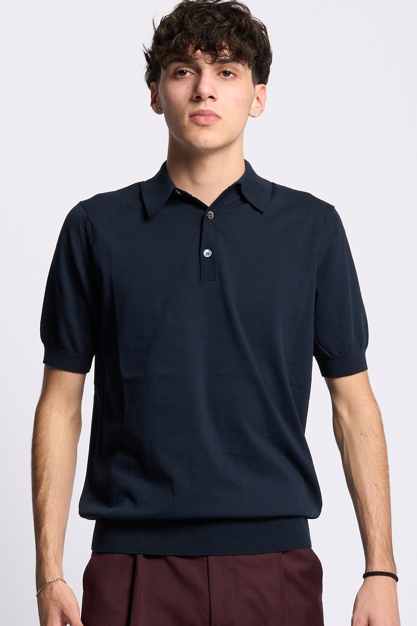 Hosio Polo Manica Corta Blu scuro Uomo-1