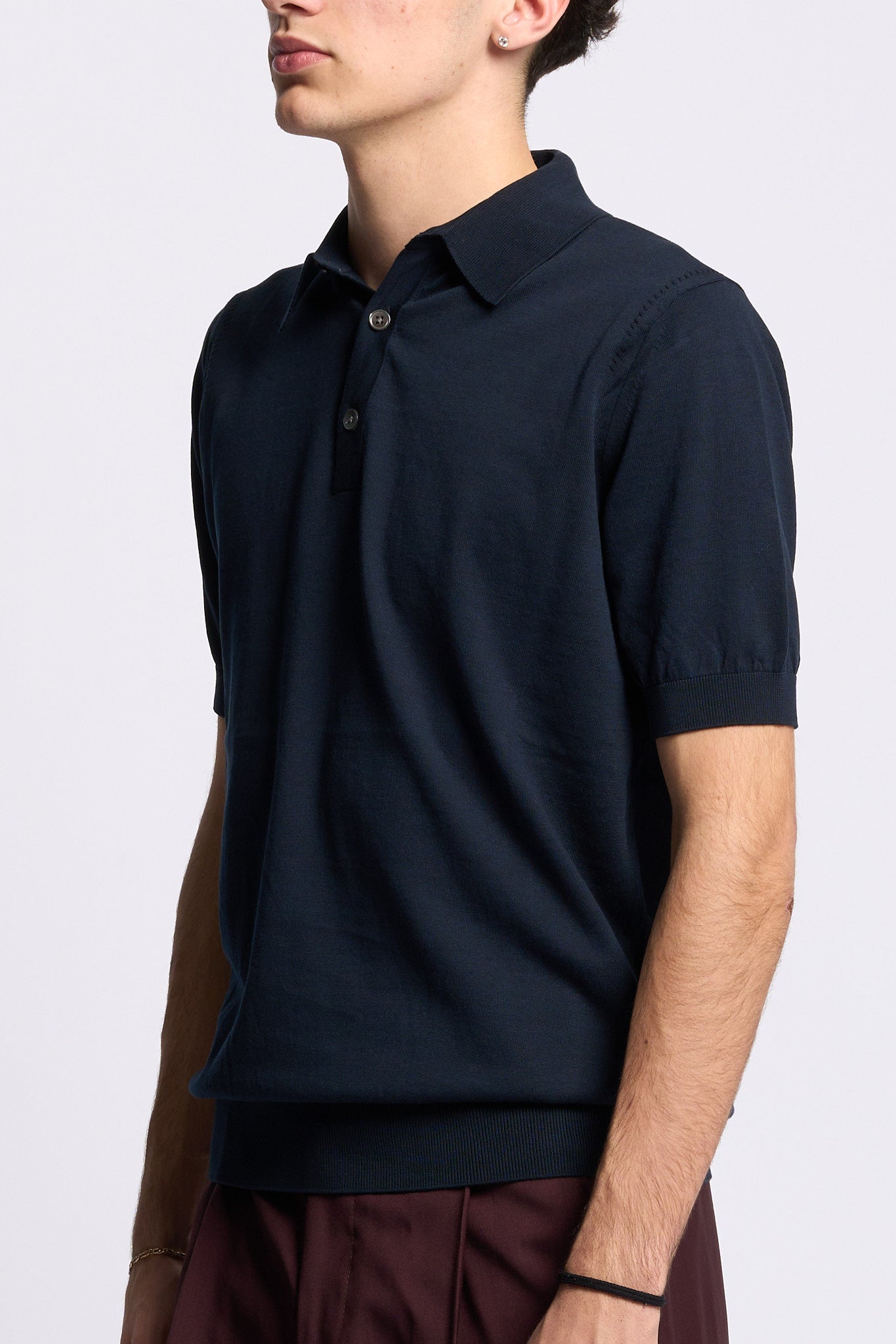 Hosio Polo Manica Corta Blu scuro Uomo-3
